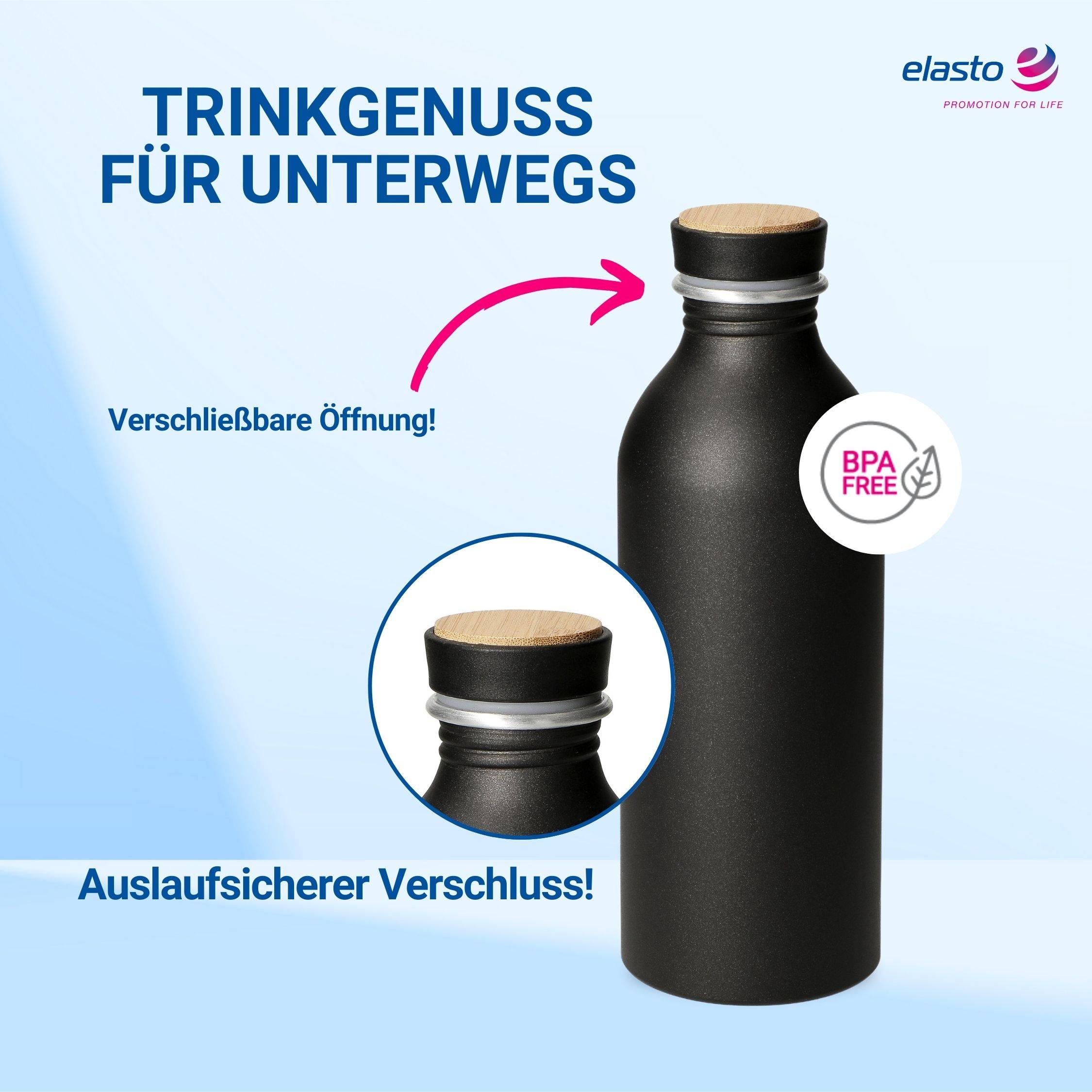 Trinkflasche Kohlensäure geeignet 650 ml auslaufsichere