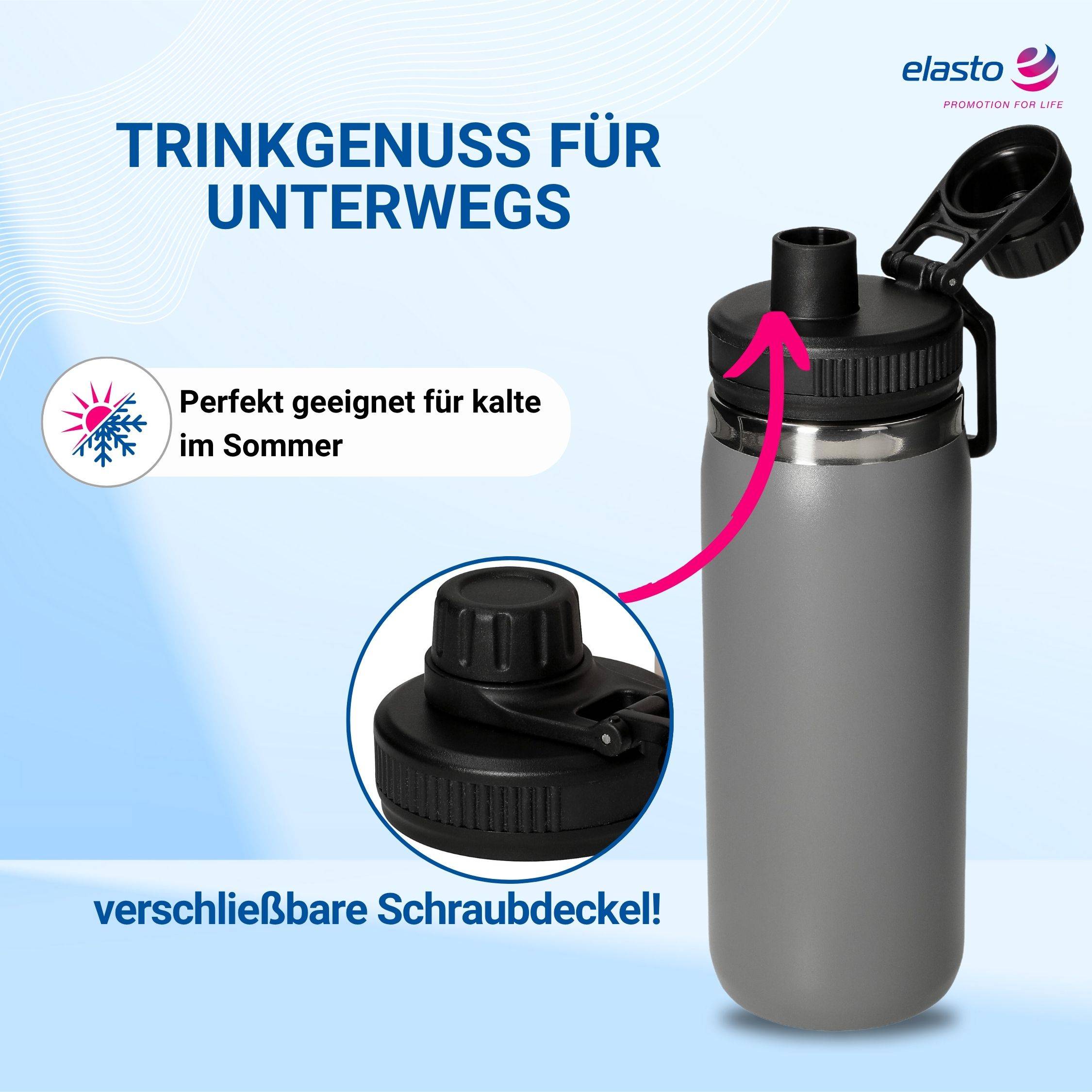 Edelstahl Thermoflasche für Kinder & Erwachsene mit Henkel