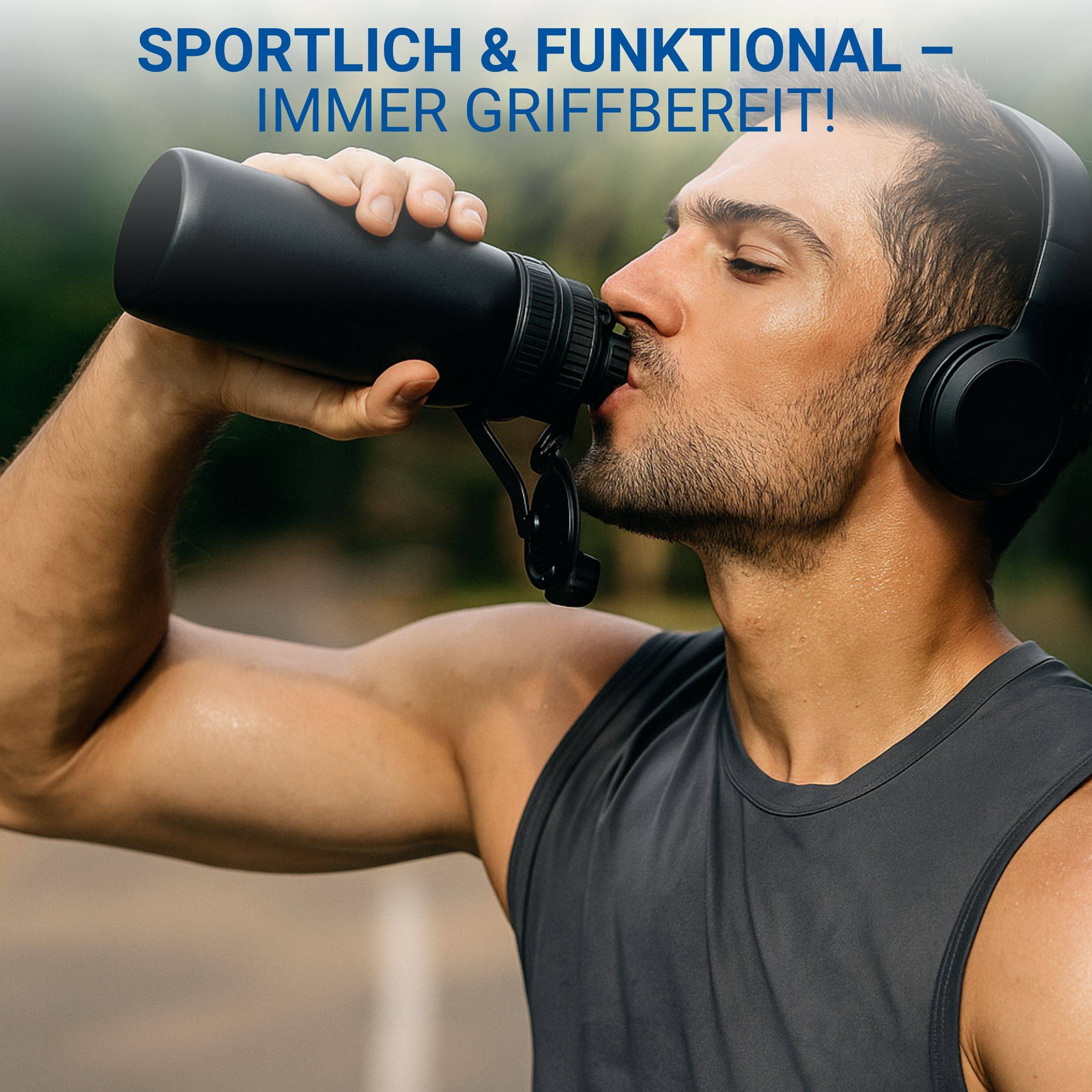 Edelstahl Thermoflasche für Kinder & Erwachsene mit Henkel