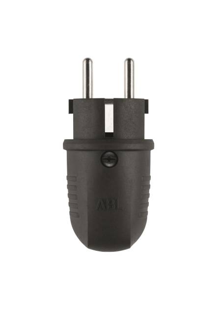 ABL Original Winkelstecker 100000040 SCHUKO & fr-be Gummi (TPE) schwarz IP44 Install.Baumaterial