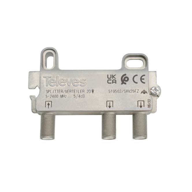 Televes 2-fach SAT Verteiler SAV25FZ 5-2400 MHz VD:4dB Install.Baumaterial Antennen