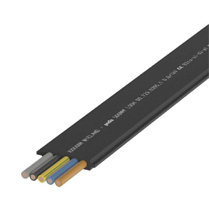 WIEL Flachleitung LSHF 5G16 PodisCon schwarz - Meterware - 00.771.0307.1 Industriematerial
