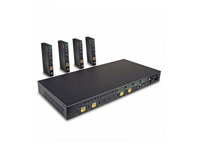 LINDY 150m Cat.6 4x4 HDMI 4K60 HDBaseT Matrix Extender Multimedia-Technik Splitter