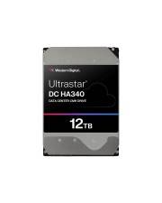Western Digital Ultrastar DC HA340, 12 TB Festplatte für Rechenzentren, von vorne gezeigt, mit Markenbezeichnung und Kapazität auf dem Etikett.