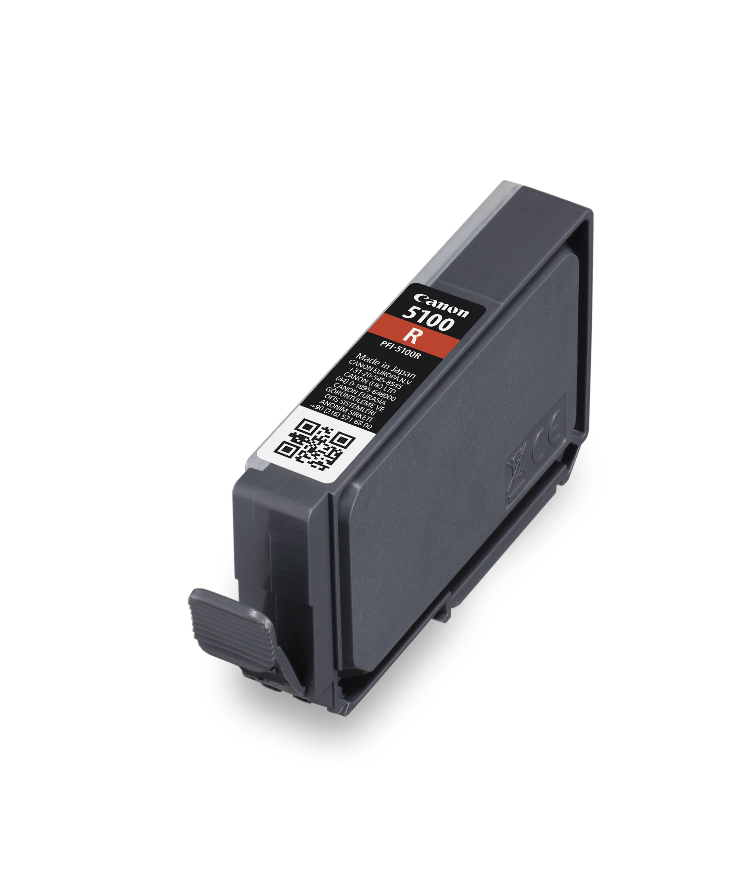 Canon 5100 R schwarze Tintenpatrone auf weißem Hintergrund.