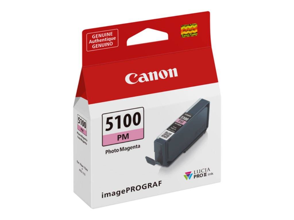 Canon imagePROGRAF 5100 PM-Fotomagenta-Tintenpatrone mit echtem LUCIA PRO-Tintenbranding.