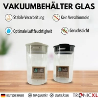 2x 1 Liter Grow Vakuum Kräuter Borosilikat Glas Aufbewahrung Vorratsglas Ernte 1000ml luftdicht Glasbehälter mit Deckel 2x 1 Liter Grow Vakuum Kräuter Borosilikat Glas Aufbewahrung Vorratsglas Ernte 1000ml luftdicht Glasbehälter mit Deckel