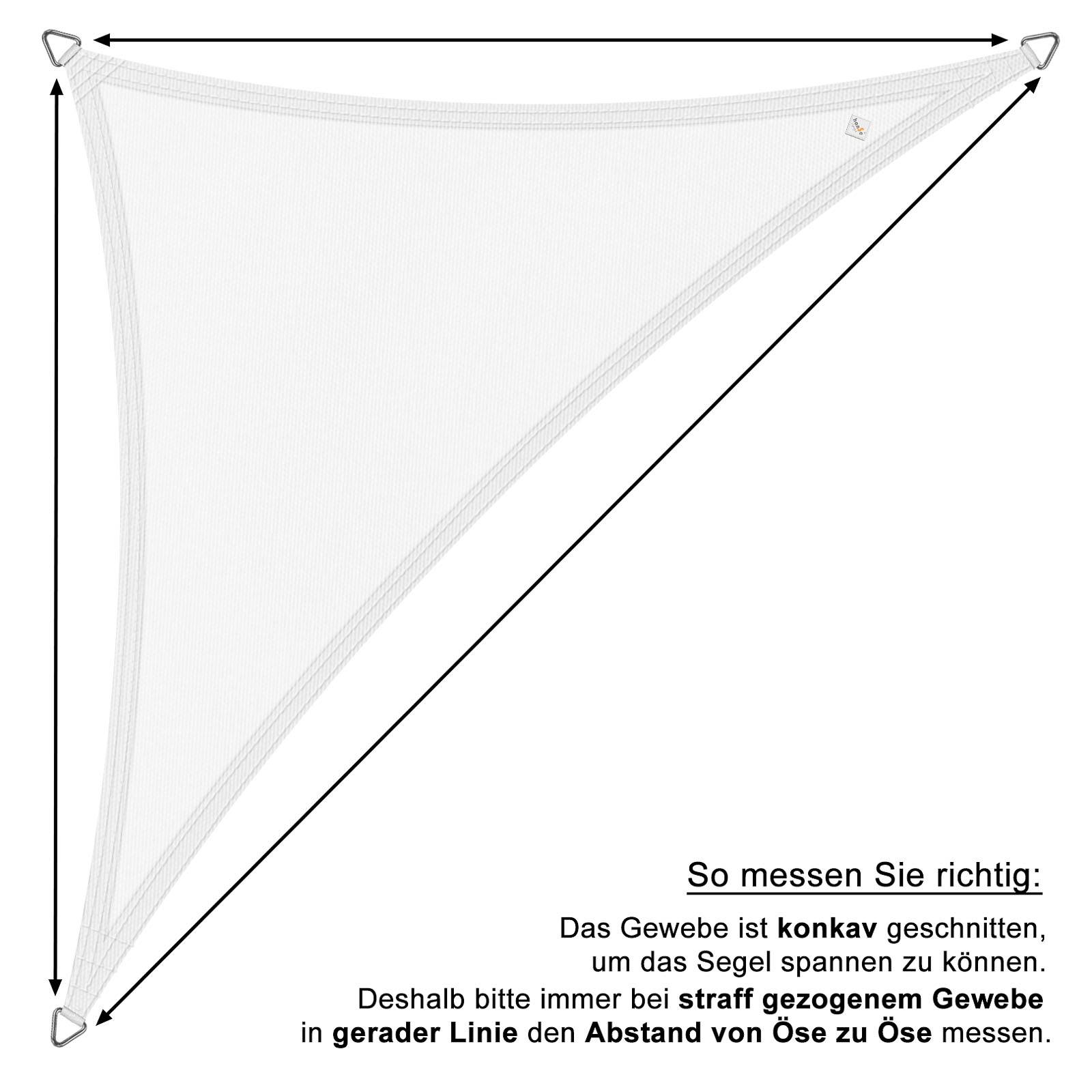 hanSe Sonnensegel Schattensegel UV-Schutz 3x3x3m DreieckTaupe wasserabweisend