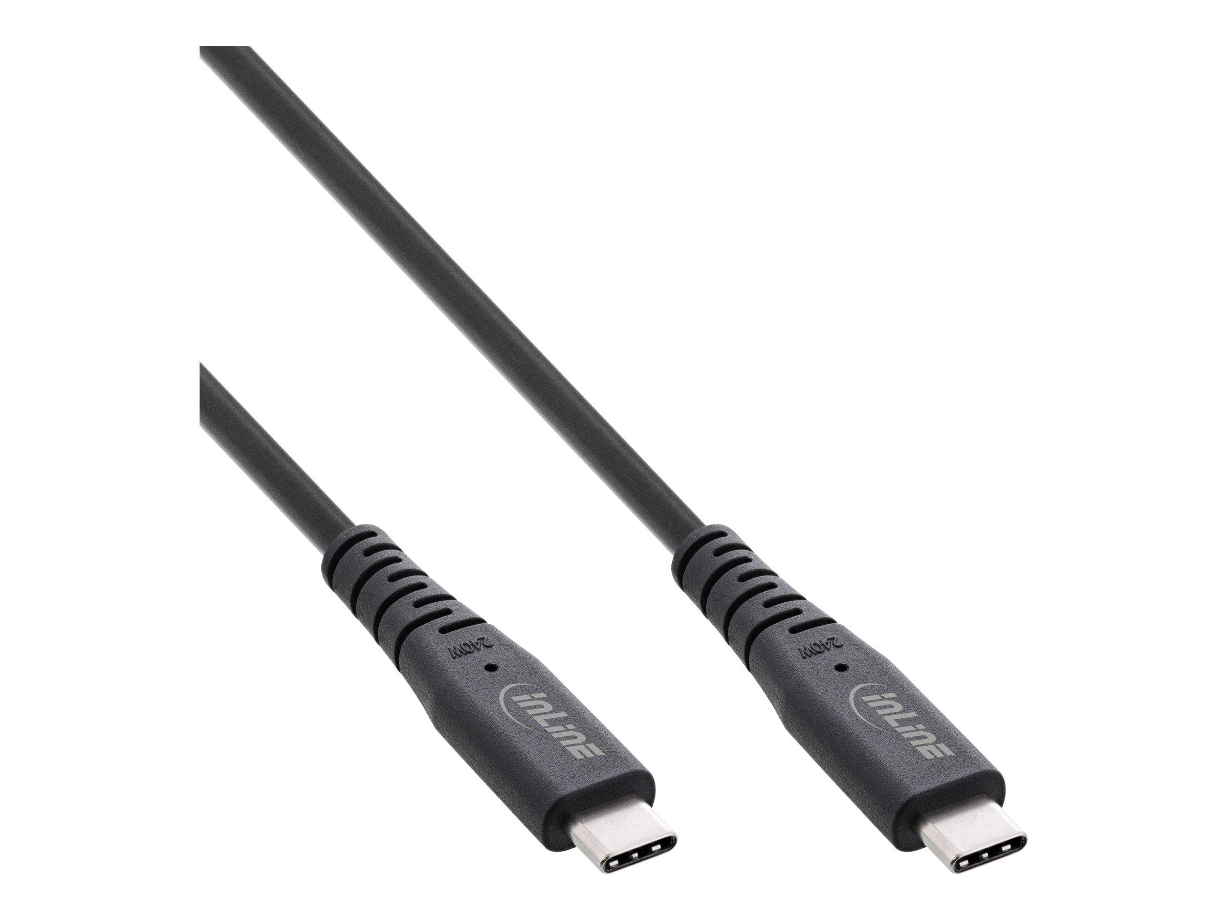 InLine USB4 Kabel - USB-C ST/ST - PD 240W - 8K60Hz - TPE schwarz - 2mUSB4 Gen3x2