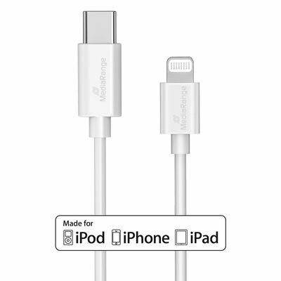 MEDIARANGE Lade- u. Datenkabel USB-C auf Lightning 1m weiß - Digital/Daten - 1 m