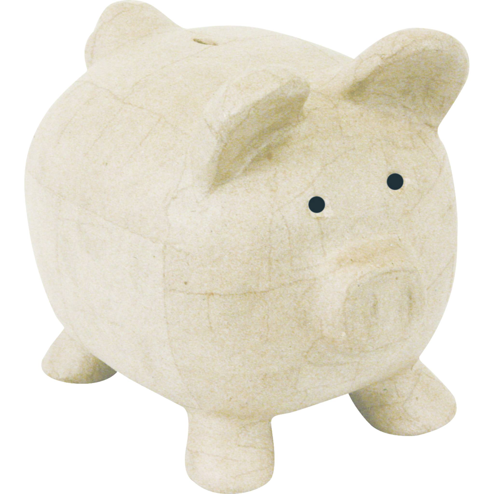 Décopatch Braunes Pappmaché, Spardose Schwein 25,5cm - Kartonbraun MA018C