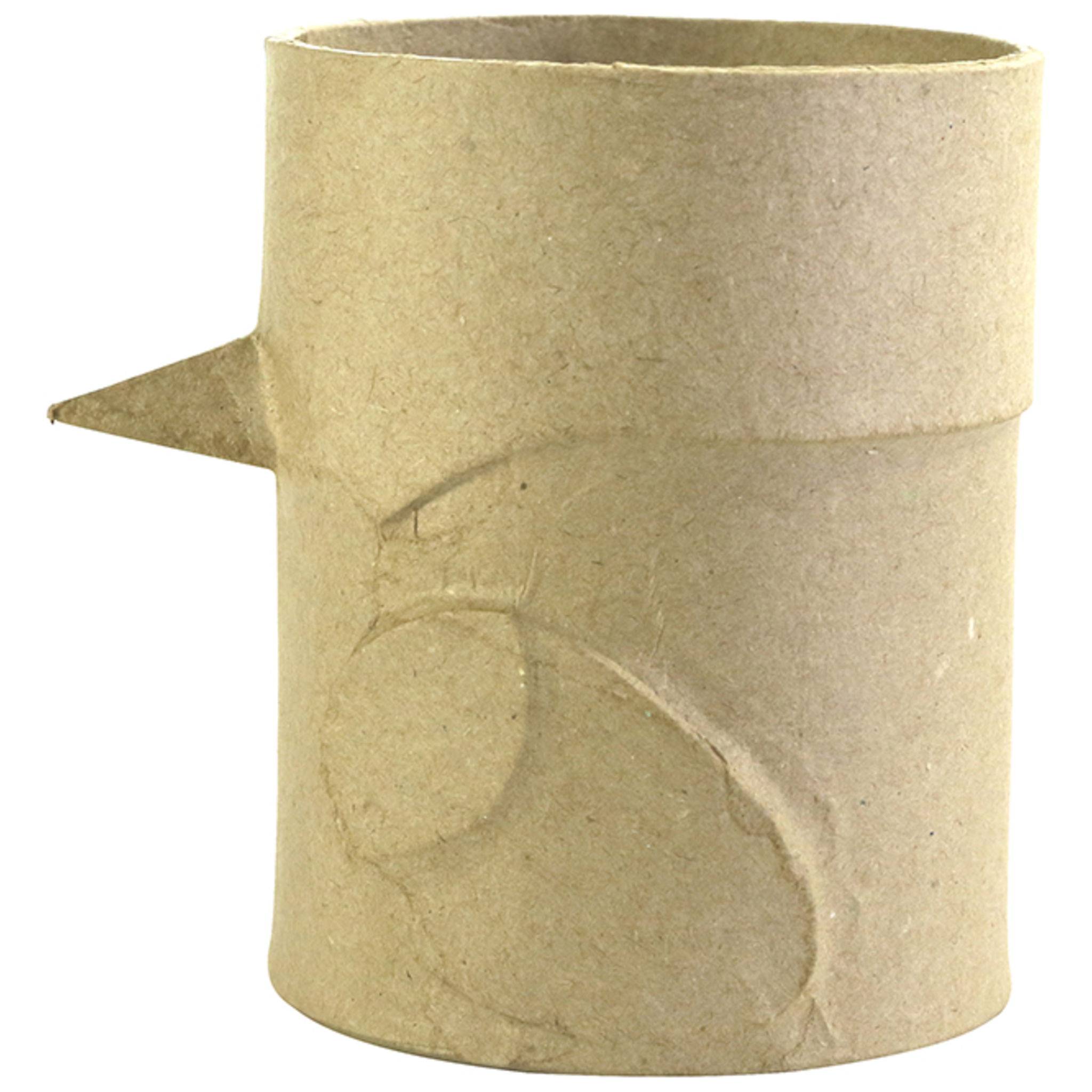 Décopatch Braunes Pappmaché, Stifteköcher Vogel - Kartonbraun AC802C