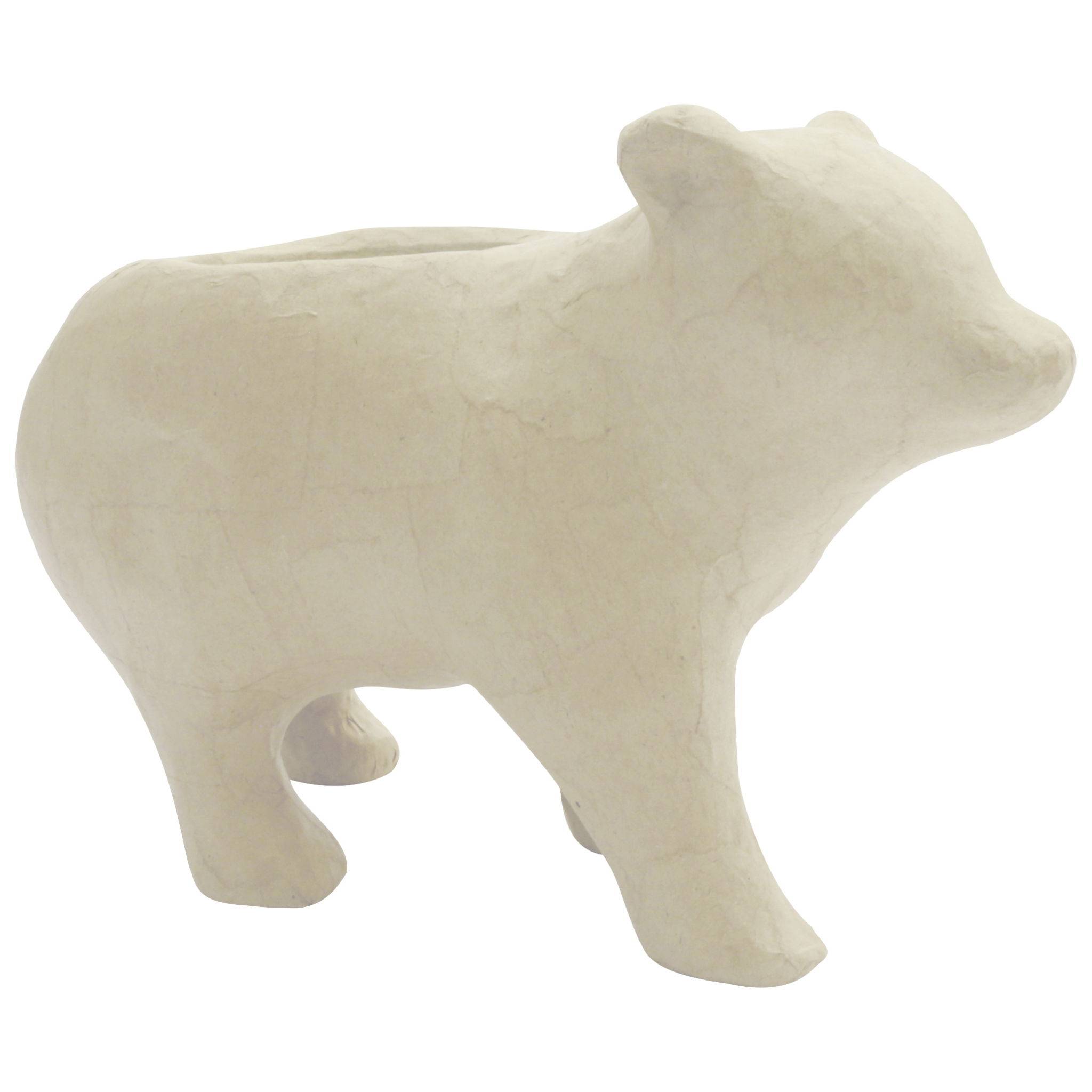 Décopatch Pappmaché, braun, Übertopf Bär 13,5cm - Kartonbraun HD053C