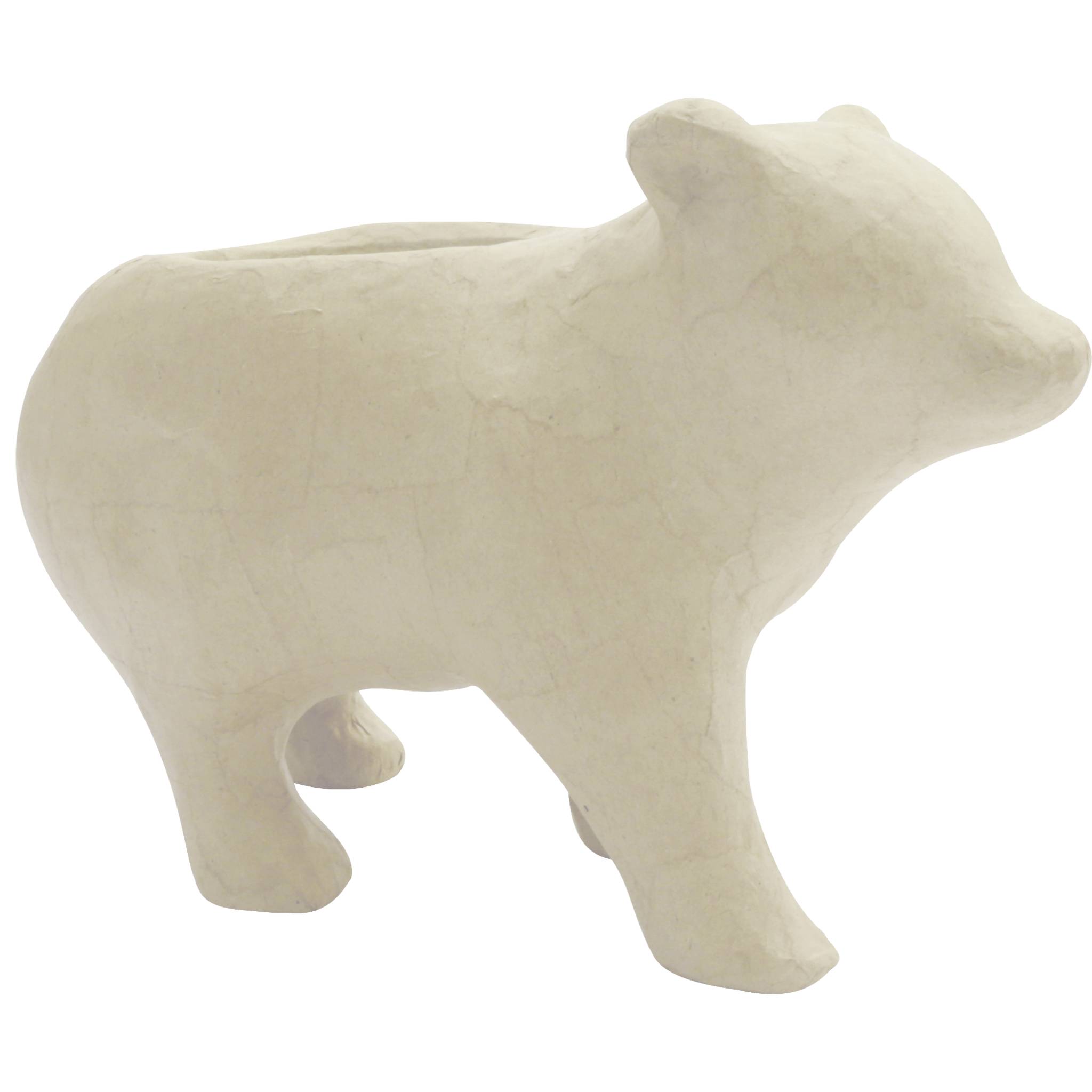 Décopatch Pappmaché, braun, Übertopf Bär 13,5cm - Kartonbraun HD053C