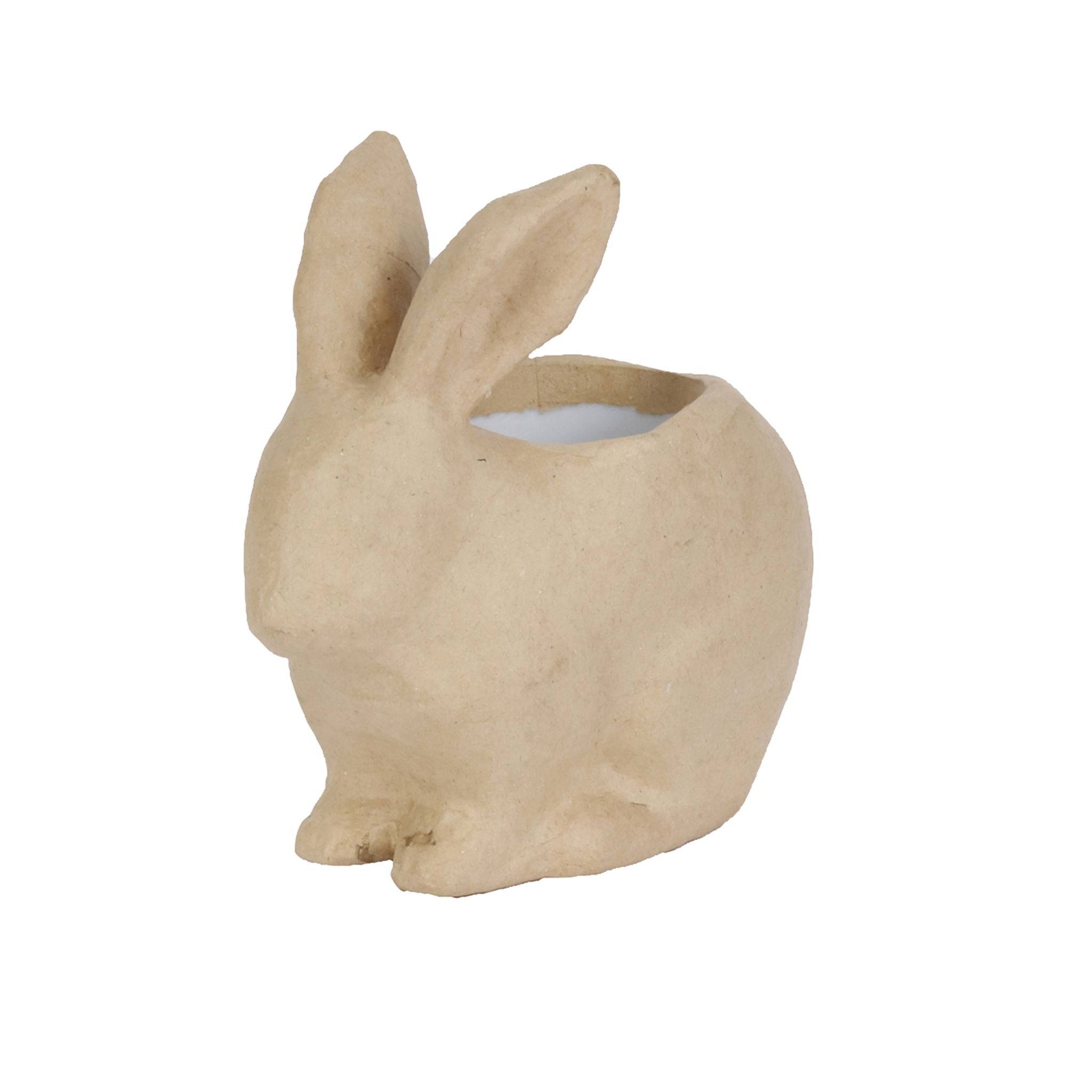 Décopatch Pappmaché, braun, Übertopf Kaninchen 18,5cm - Kartonbraun HD054C