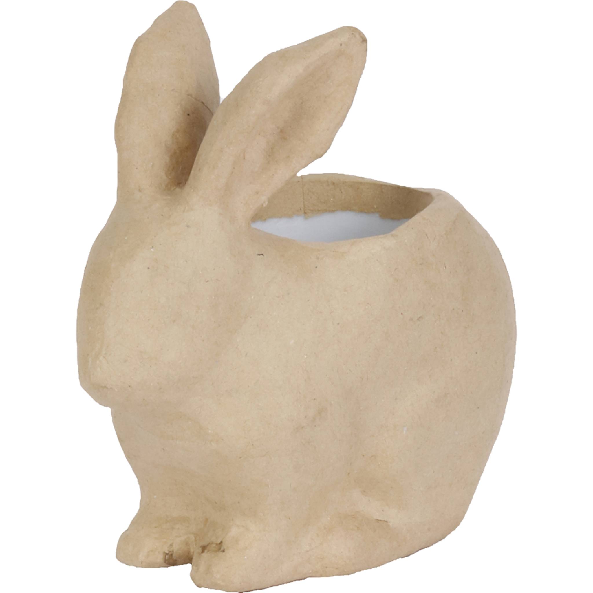 Décopatch Pappmaché, braun, Übertopf Kaninchen 18,5cm - Kartonbraun HD054C