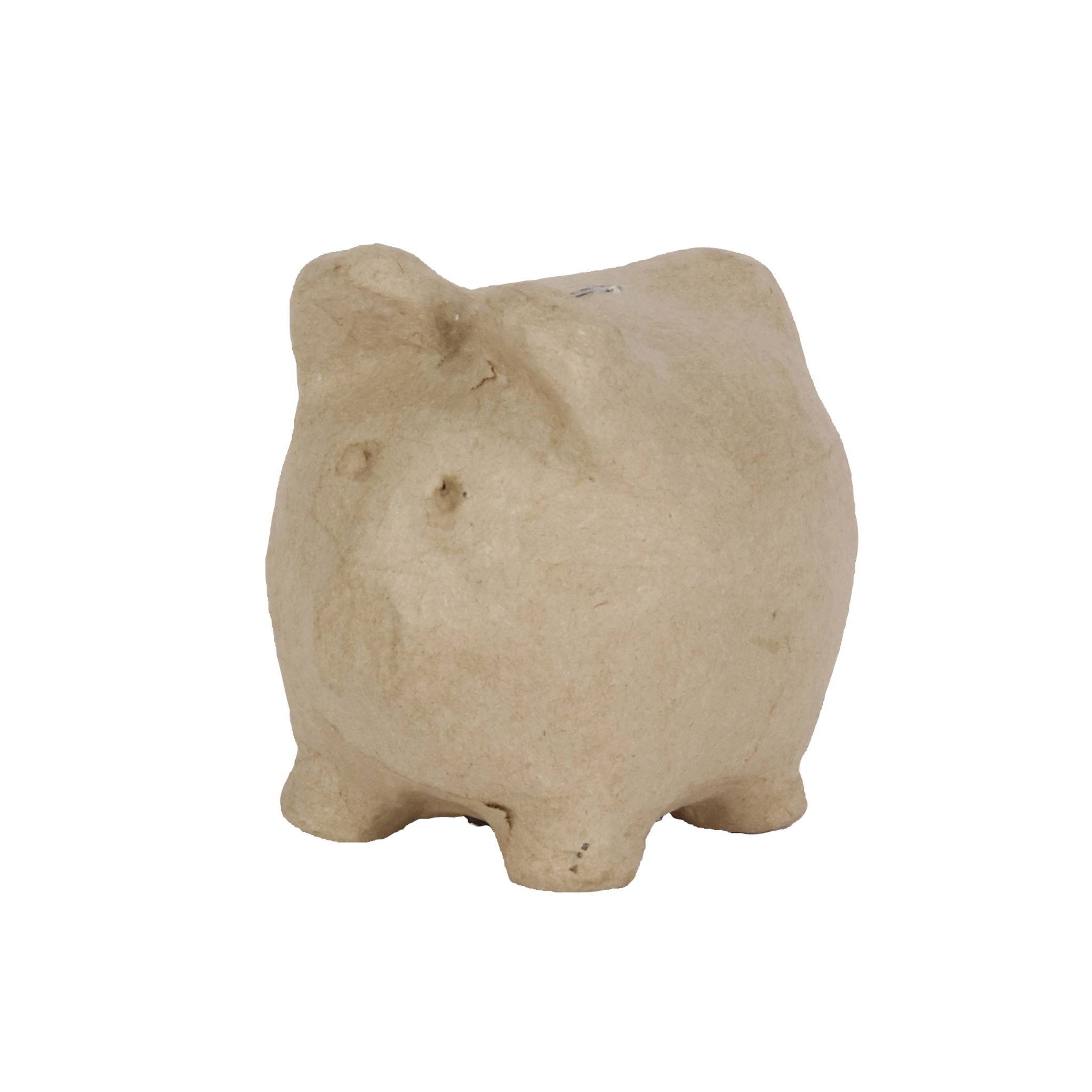 Décopatch Braunes Pappmaché, Spardose Schwein - Kartonbraun AC764C