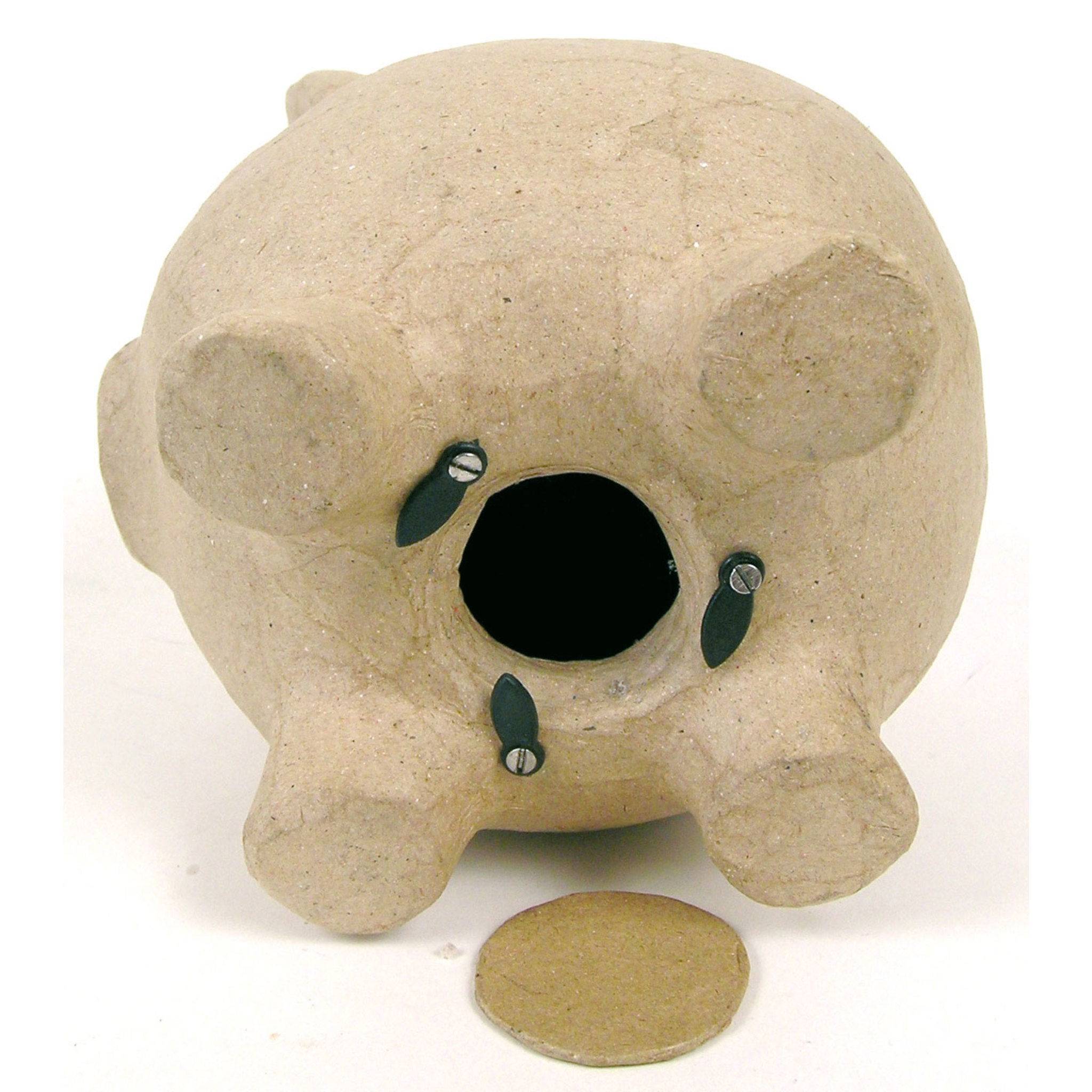 Décopatch Braunes Pappmaché, Spardose Schwein - Kartonbraun AC764C
