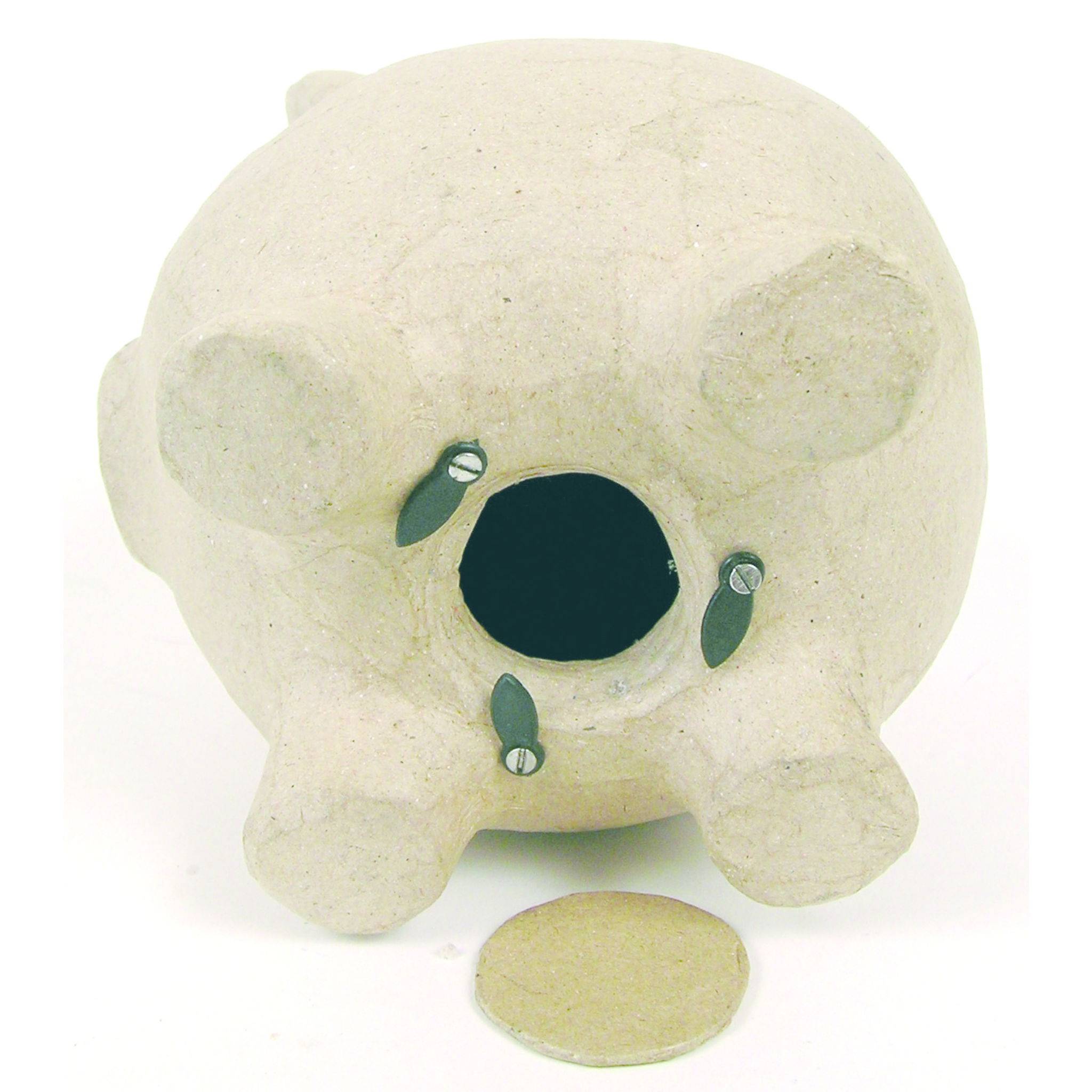 Décopatch Braunes Pappmaché, Spardose Schwein - Kartonbraun AC764C