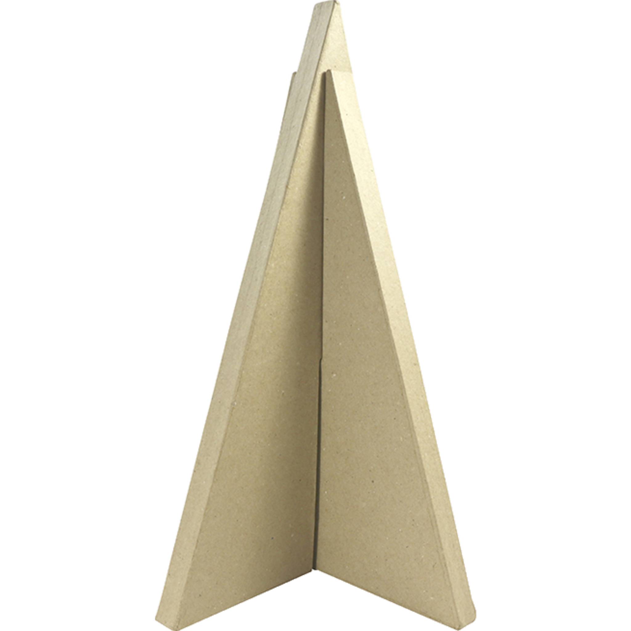 Décopatch Braunes Pappmaché, dreieckiger Weihnachtsbaum - Kartonbraun NO031C
