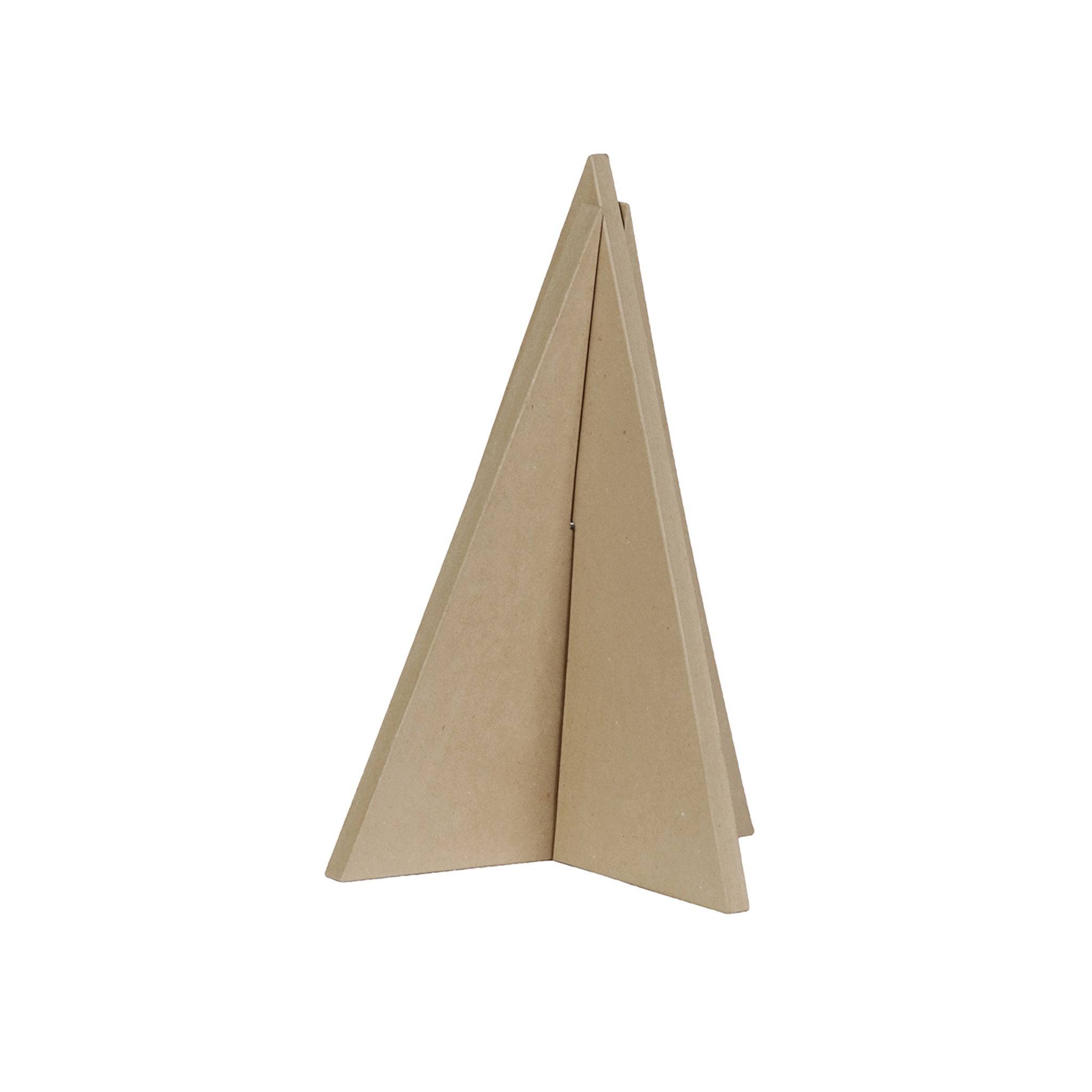 Décopatch Braunes Pappmaché, dreieckiger Weihnachtsbaum - Kartonbraun NO031C