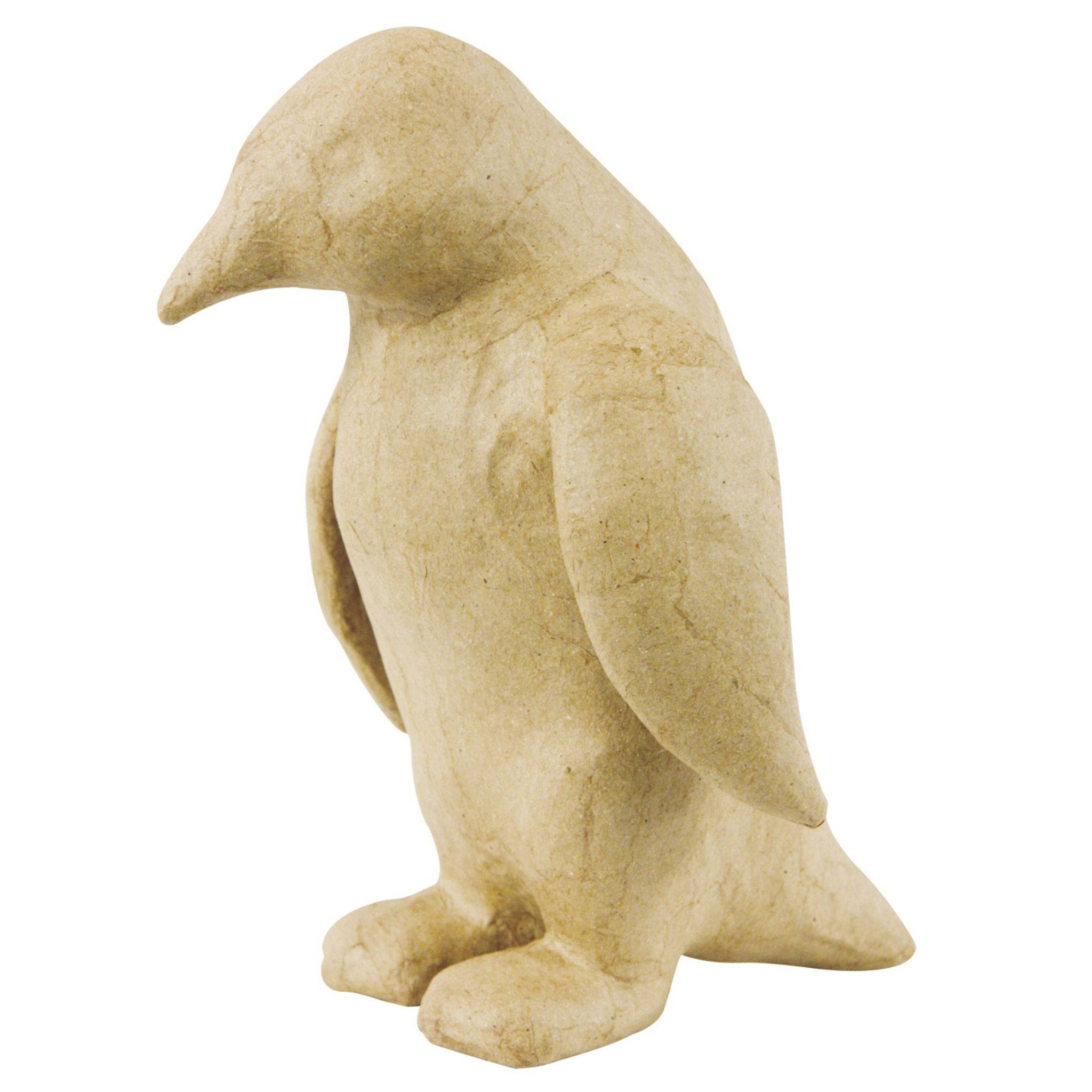 Décopatch Kleines Pappmaché, braun, Pinguin 14cm - Kartonbraun SA116O