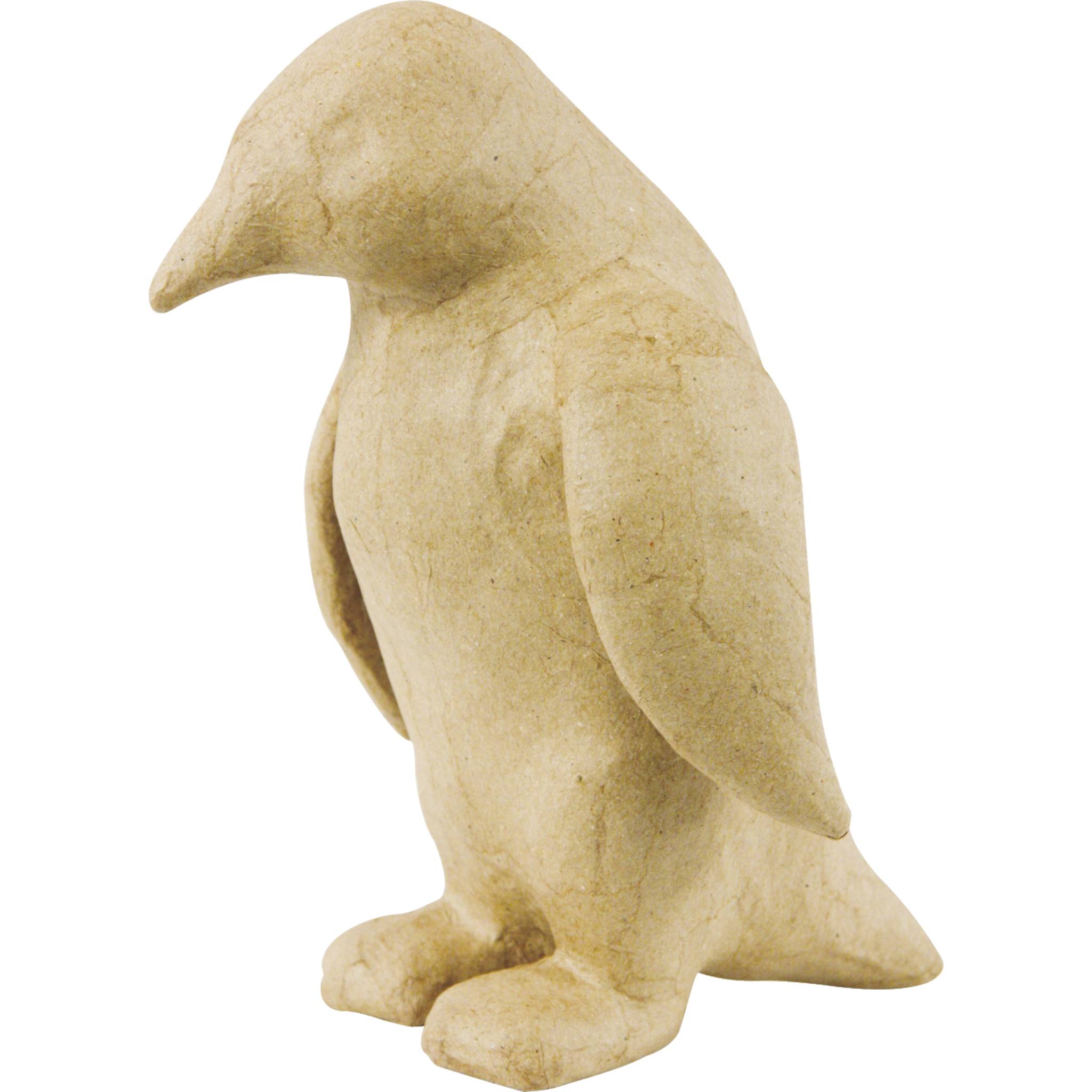 Décopatch Kleines Pappmaché, braun, Pinguin 14cm - Kartonbraun SA116O