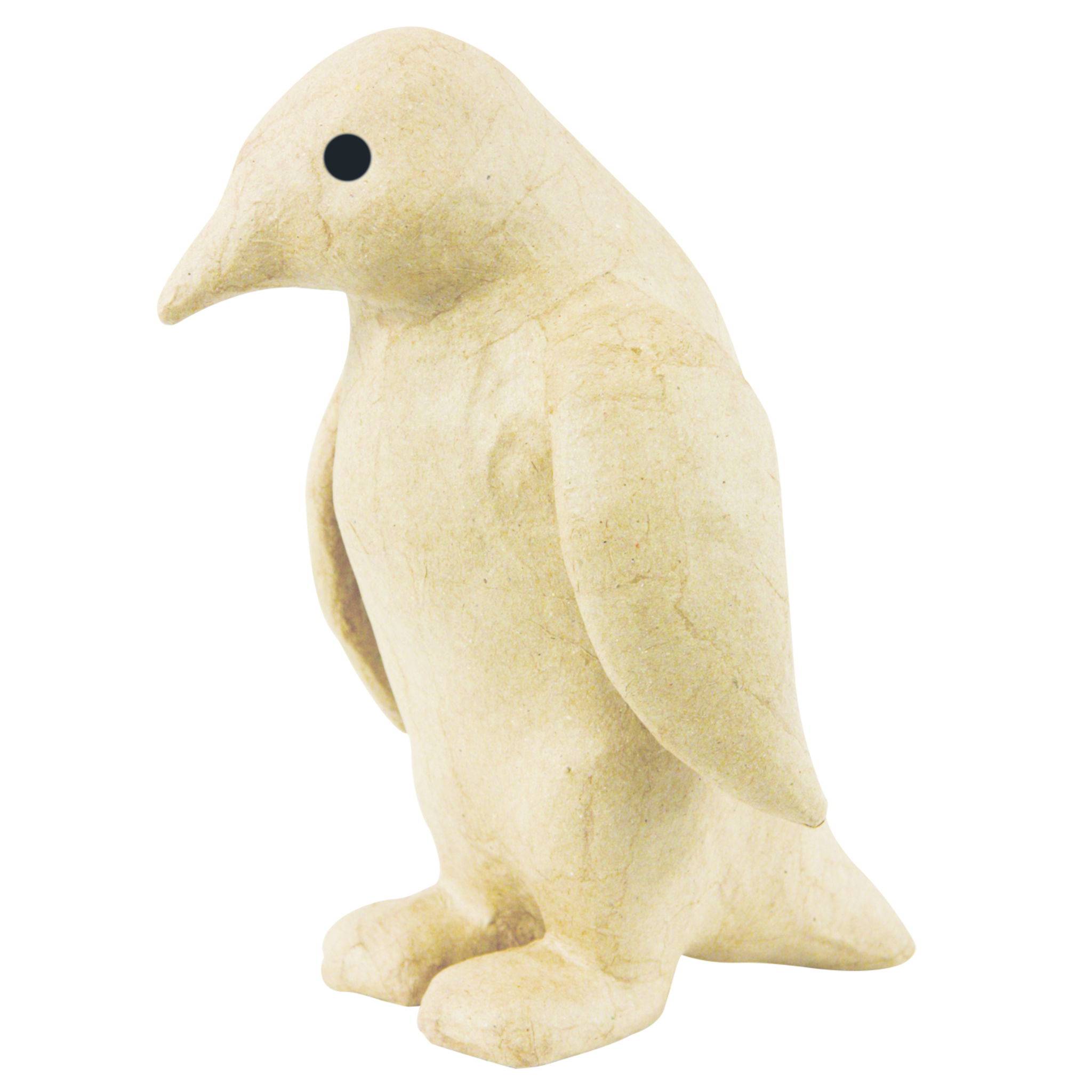 Décopatch Kleines Pappmaché, braun, Pinguin 14cm - Kartonbraun SA116O