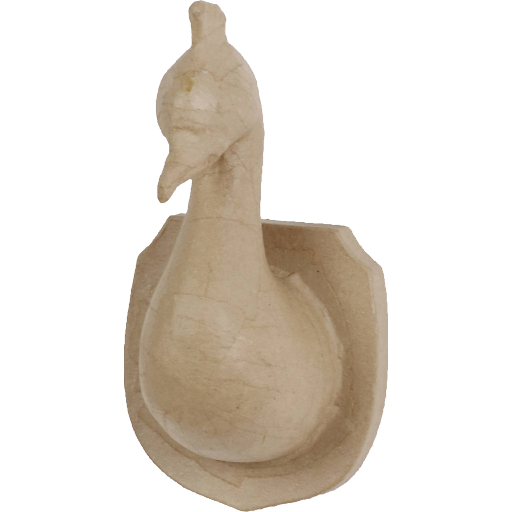 Décopatch Kleines Pappmaché, braun, Pfau Trophäe 26,5cm - Kartonbraun SA188C