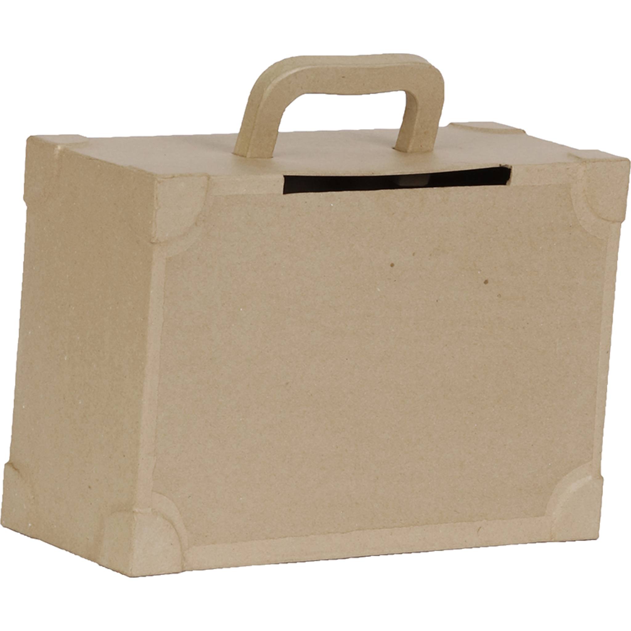 Décopatch Braunes Pappmaché, Urne Koffer 14,5x36x23,5cm - Kartonbraun EV002O