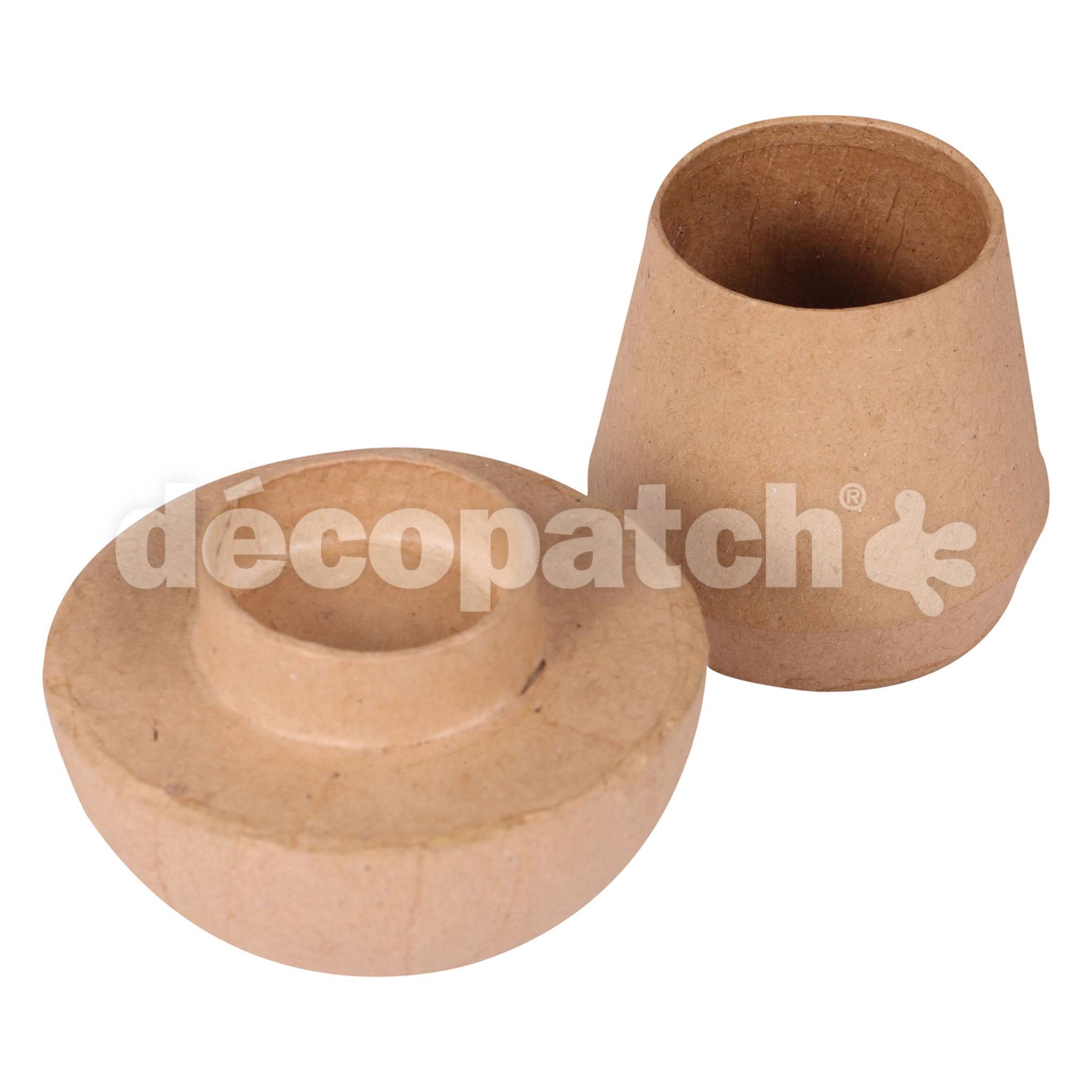 Décopatch Braunes Pappmaché, Pilzschachtel 7,5x9,5cm - Kartonbraun BT065C