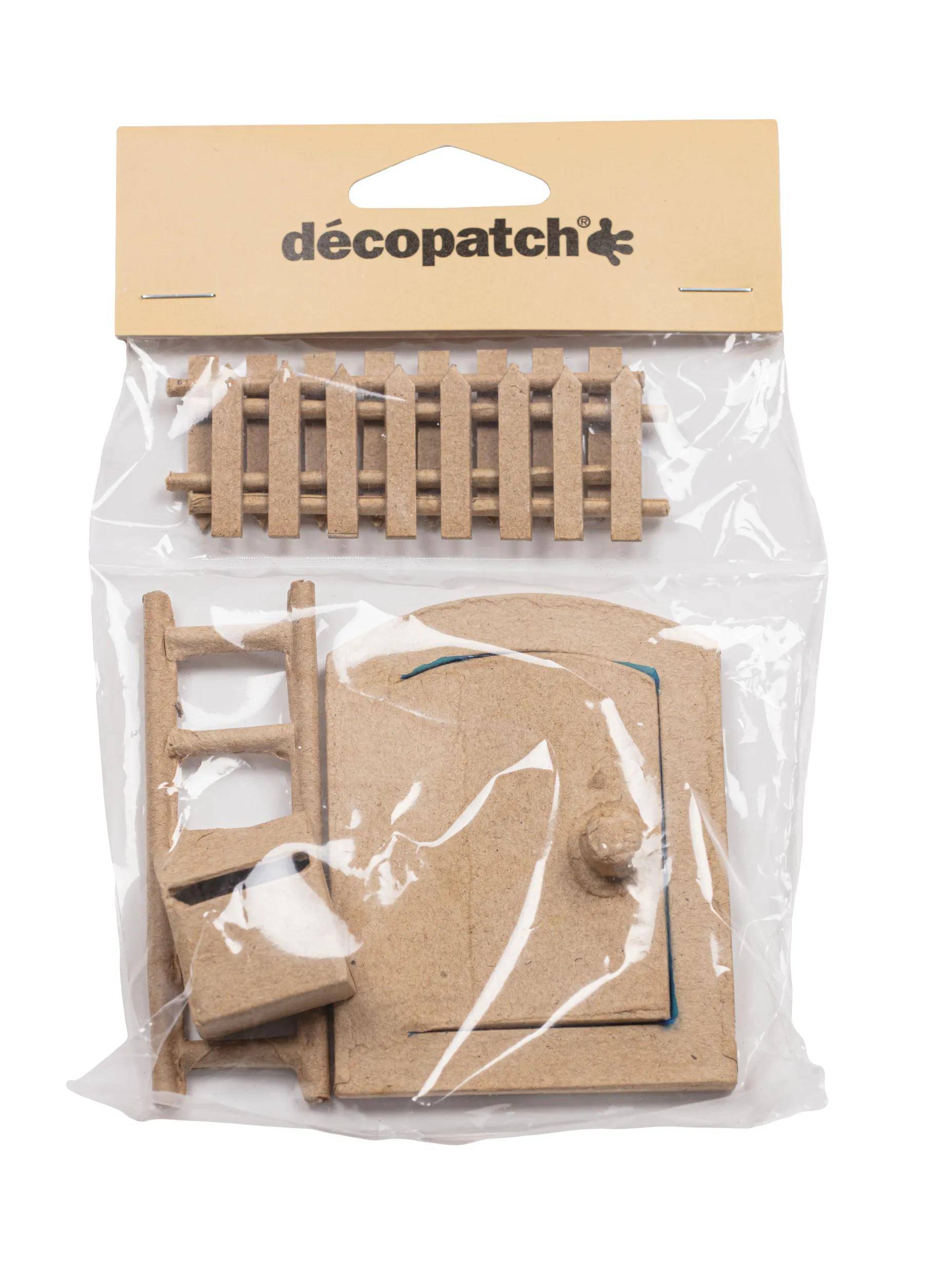 Décopatch Pappmaché, Miniatur-Objekte Mäusehaus, 12,5x2x21 cm Kartonbraun AC921C