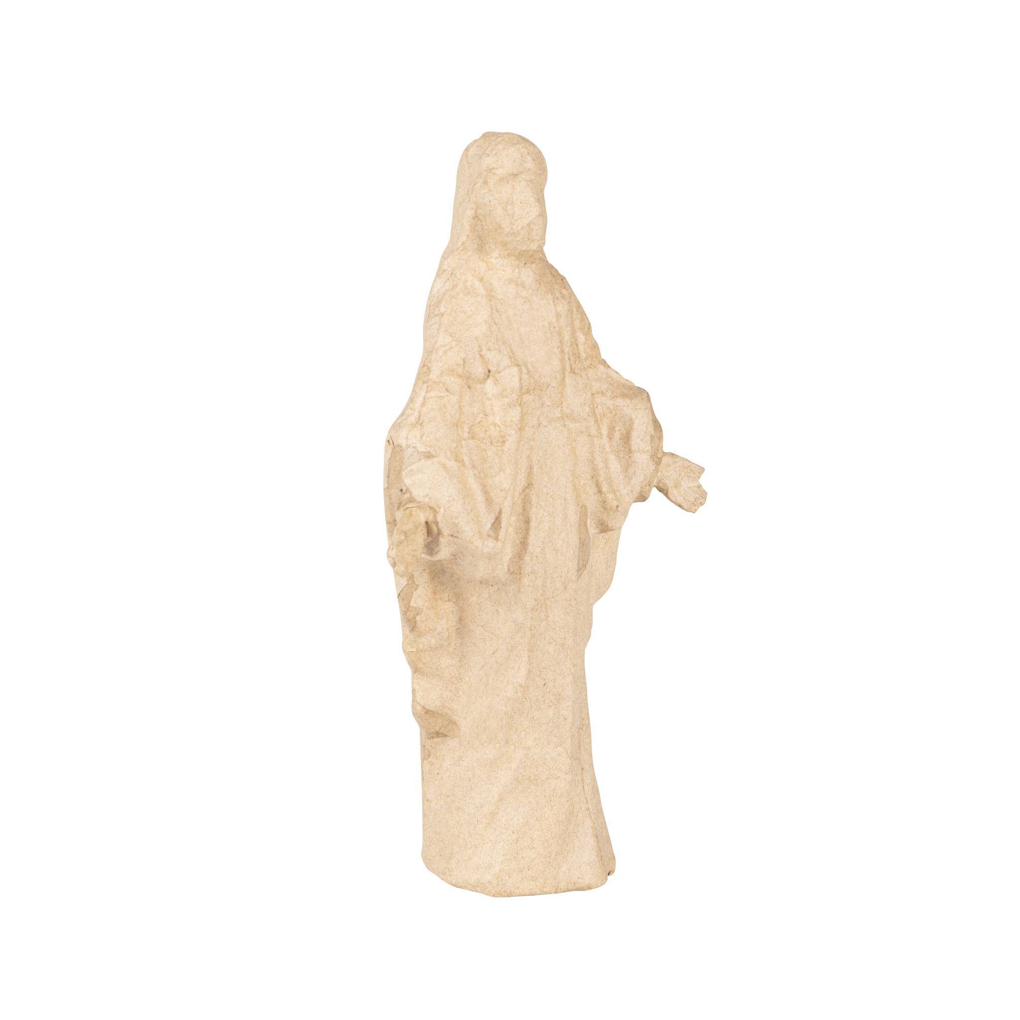 Décopatch Braunes Pappmaché, Jungfrau Maria 12x5,5x22,5 cm - Kartonbraun SA237C