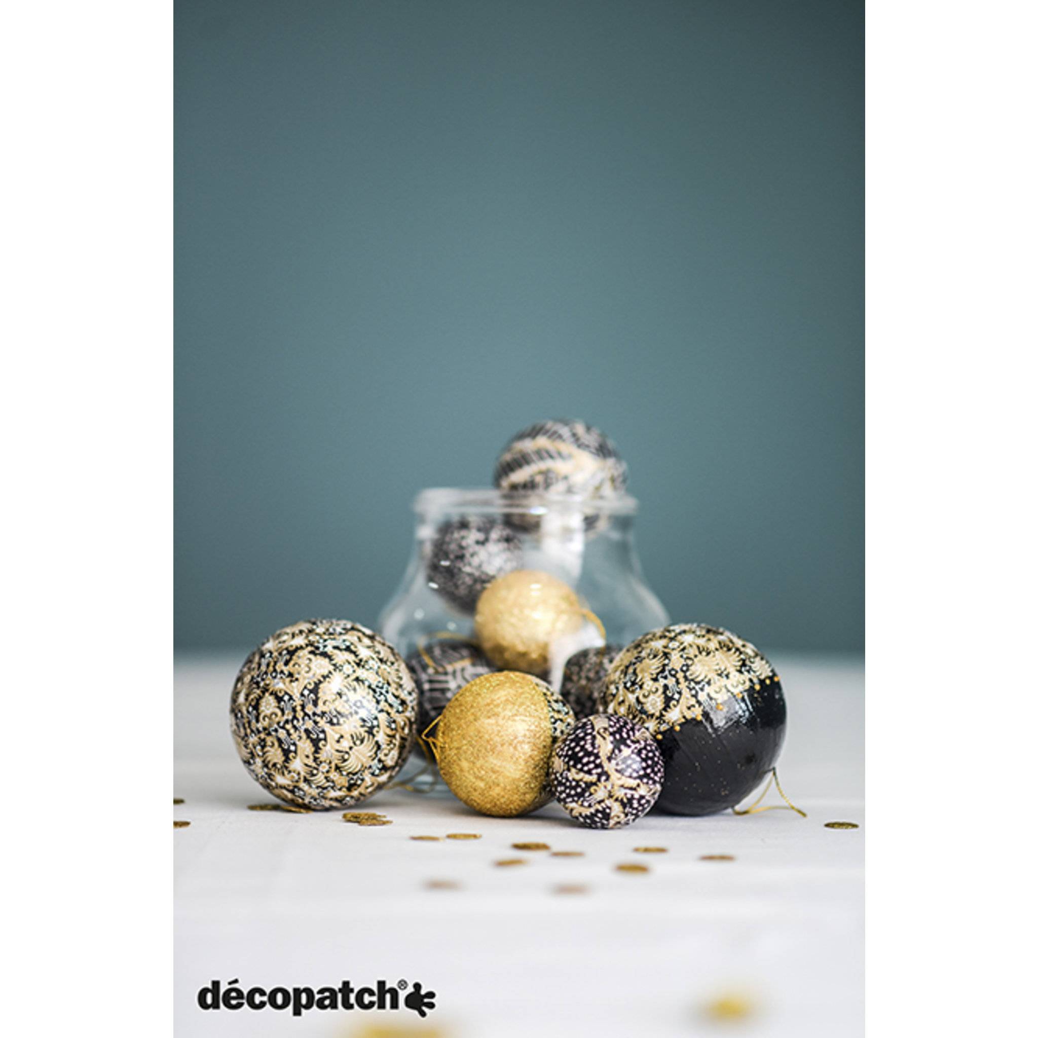 Décopatch braunes Pappmaché Pack. 6 Weihnachtskugeln 6cm - Kartonbraun NO006O