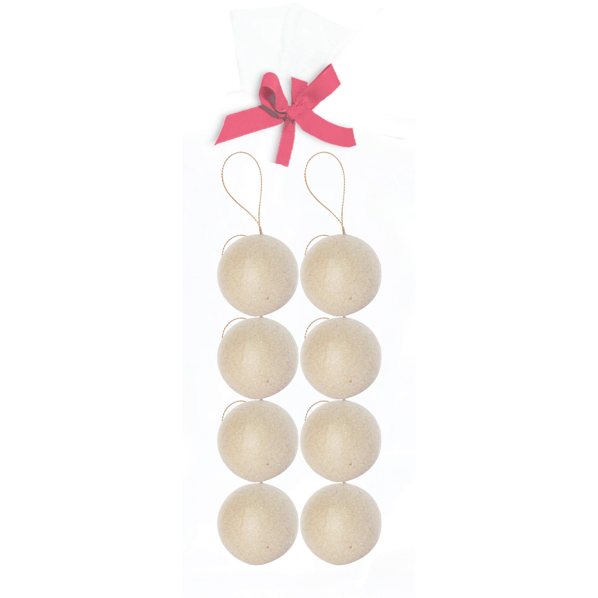 Décopatch braunes Pappmaché Pack. 8 Weihnachtskugeln 5cm - Kartonbraun NO007O