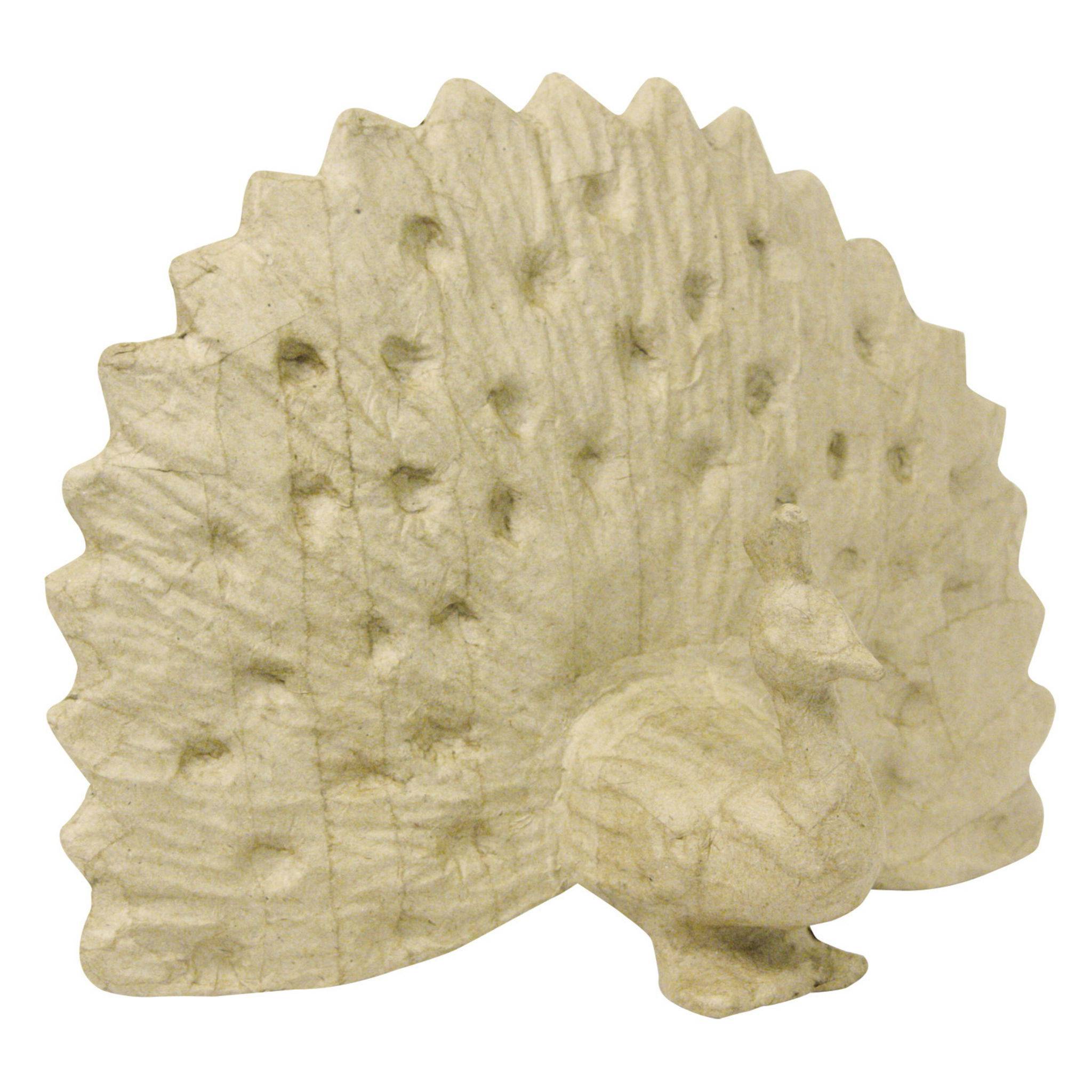 Décopatch Kleines Pappmaché, braun, Pfau 24cm - Kartonbraun SAB103O