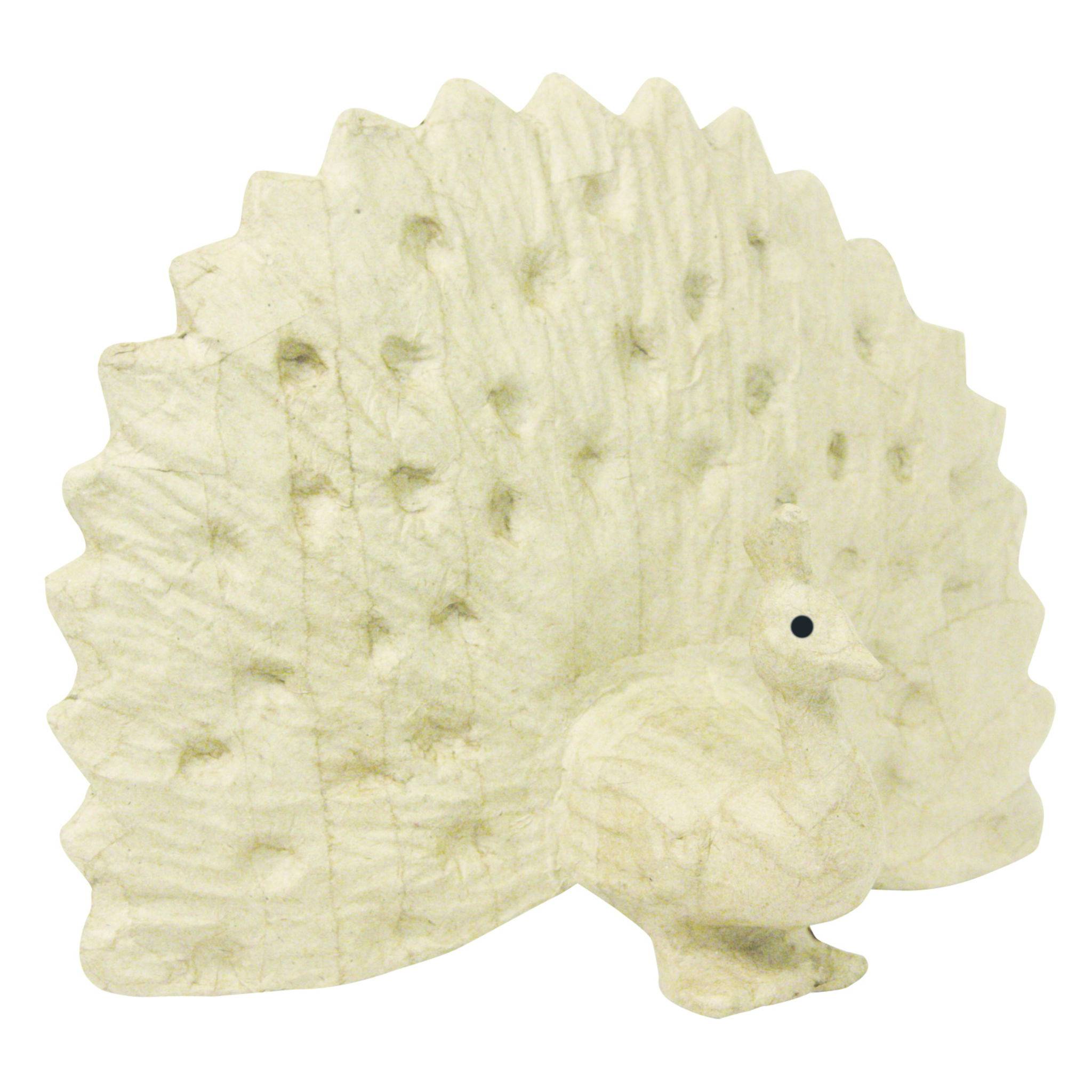 Décopatch Kleines Pappmaché, braun, Pfau 24cm - Kartonbraun SAB103O