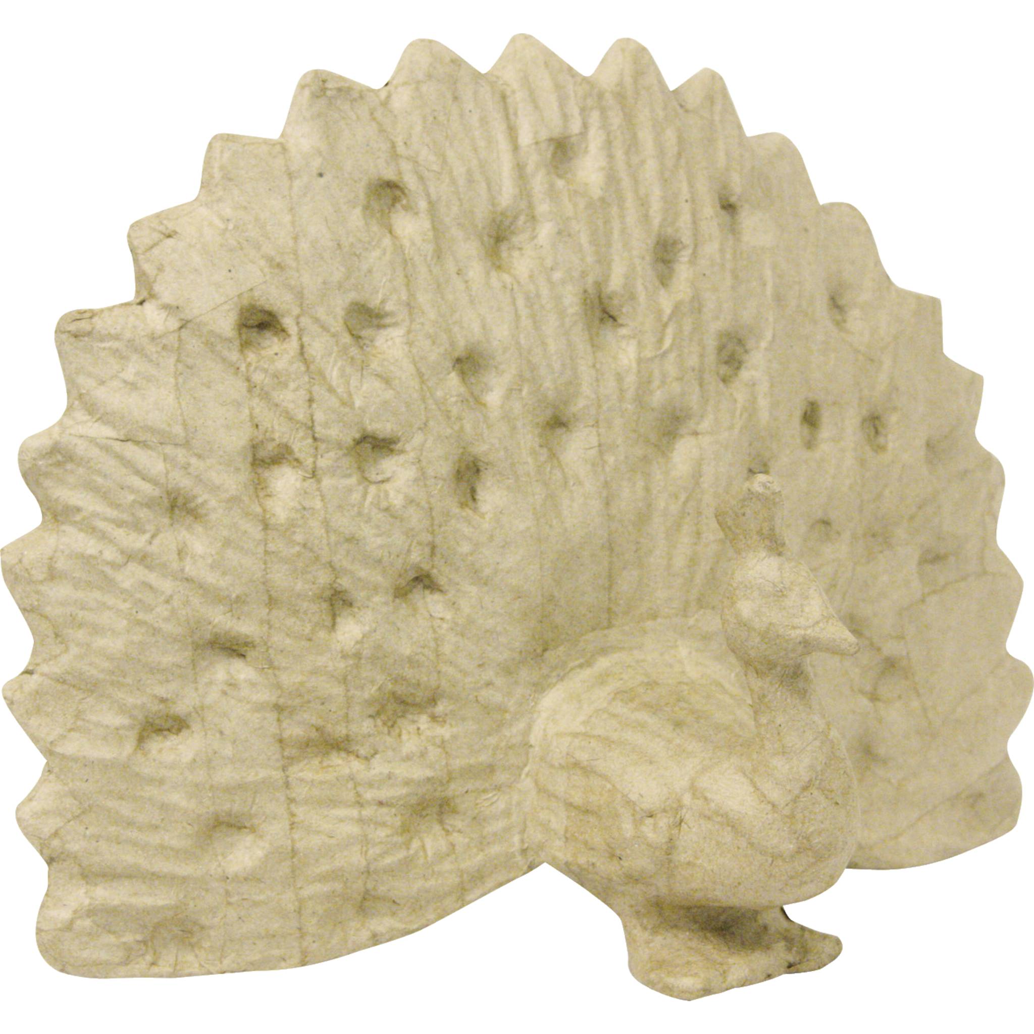 Décopatch Kleines Pappmaché, braun, Pfau 24cm - Kartonbraun SAB103O