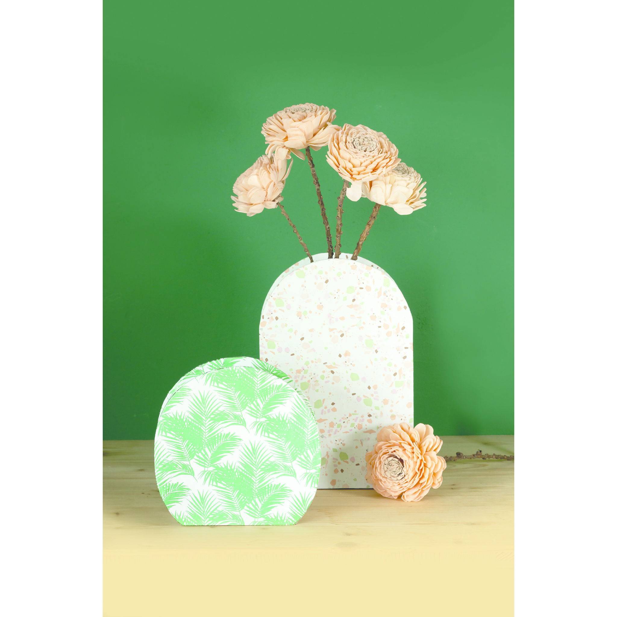 Décopatch Pappmaché, kleine Vase Arche waterproof 16x5x16 cm Kartonbraun HD090C