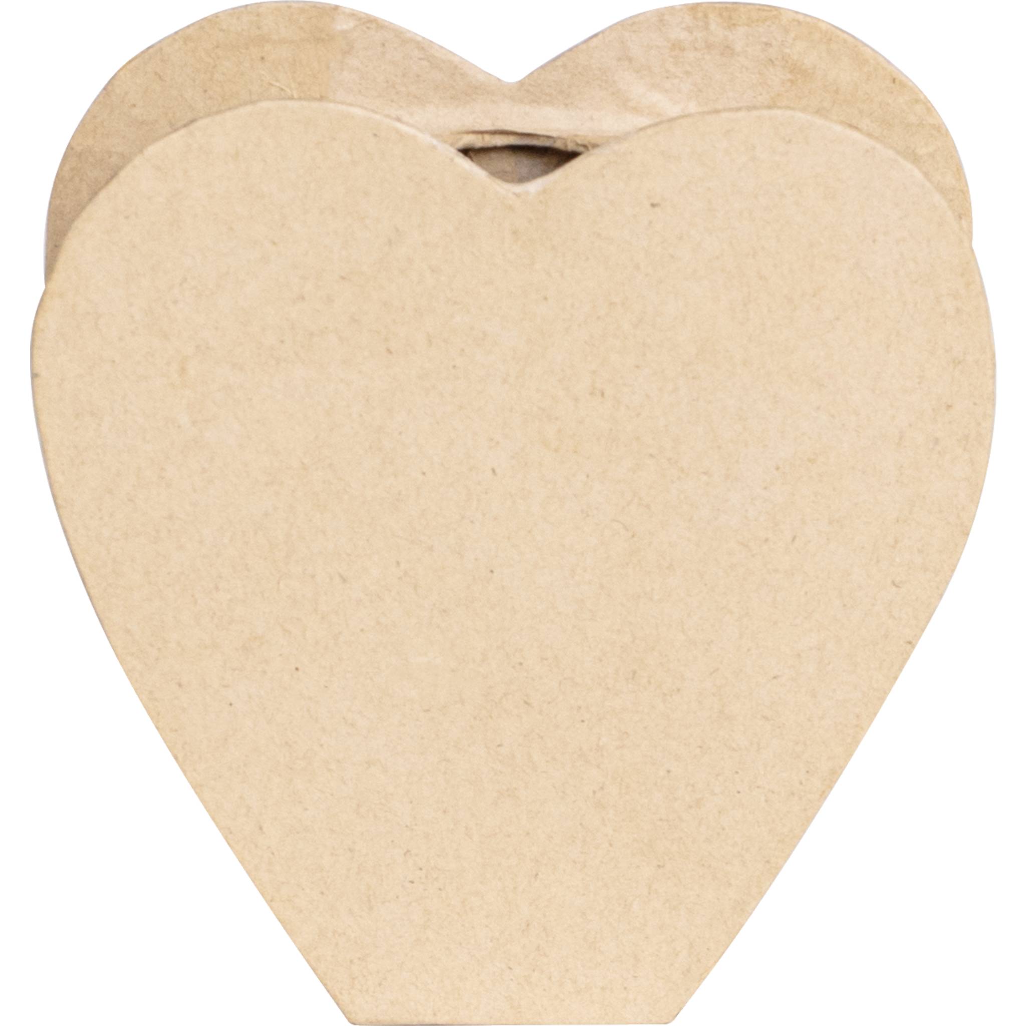 Décopatch Braunes Pappmaché, Herzvase waterproof 13x5x13 cm - Kartonbraun HD094C