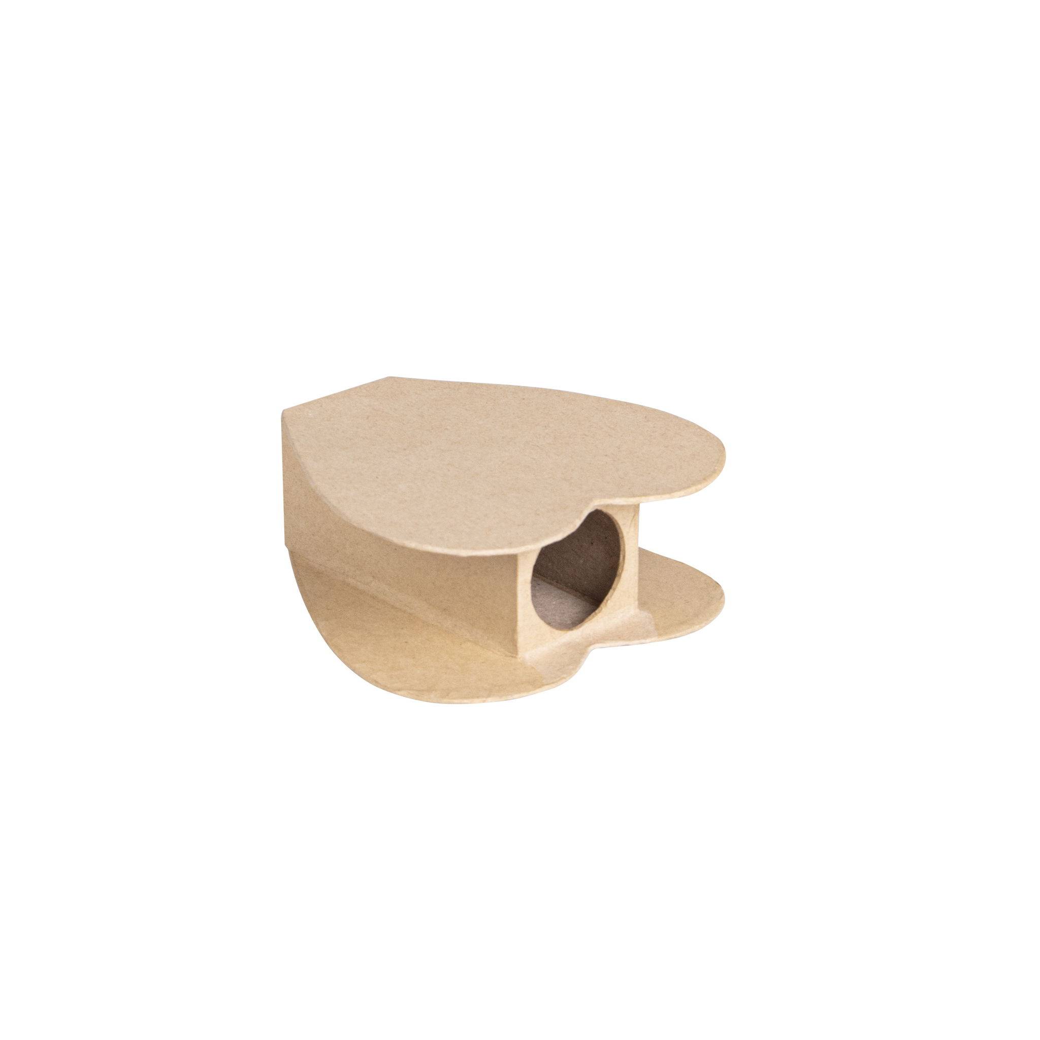 Décopatch Braunes Pappmaché, Herzvase waterproof 13x5x13 cm - Kartonbraun HD094C