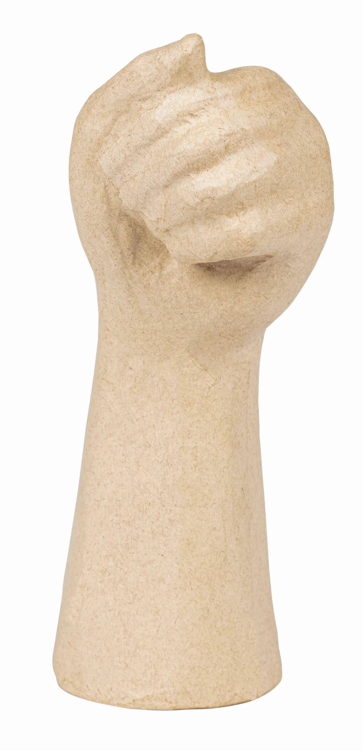 Décopatch Pappmaché, Vase, Frauenhand 8x7x21cm, waterproof - Kartonbraun HD099C