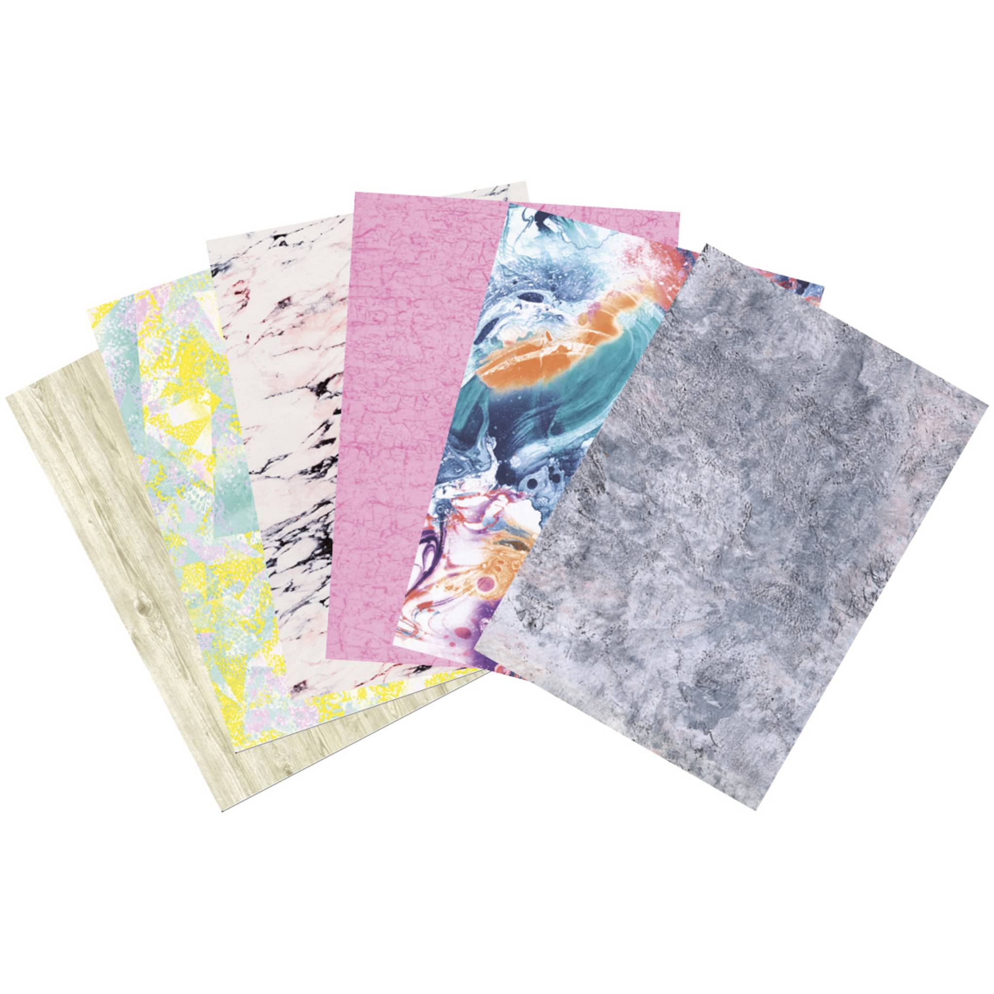 Décopatch Pack. 30 Blatt -Papier 30x40cm 6 Designs Sortierung Pouring - PS30G19C