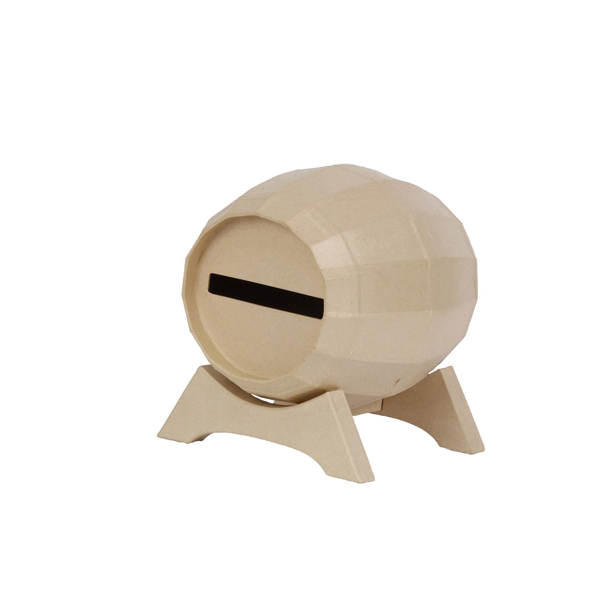 Décopatch Braunes Pappmaché, Urne Fass 25x21x9cm - Kartonbraun EV020C