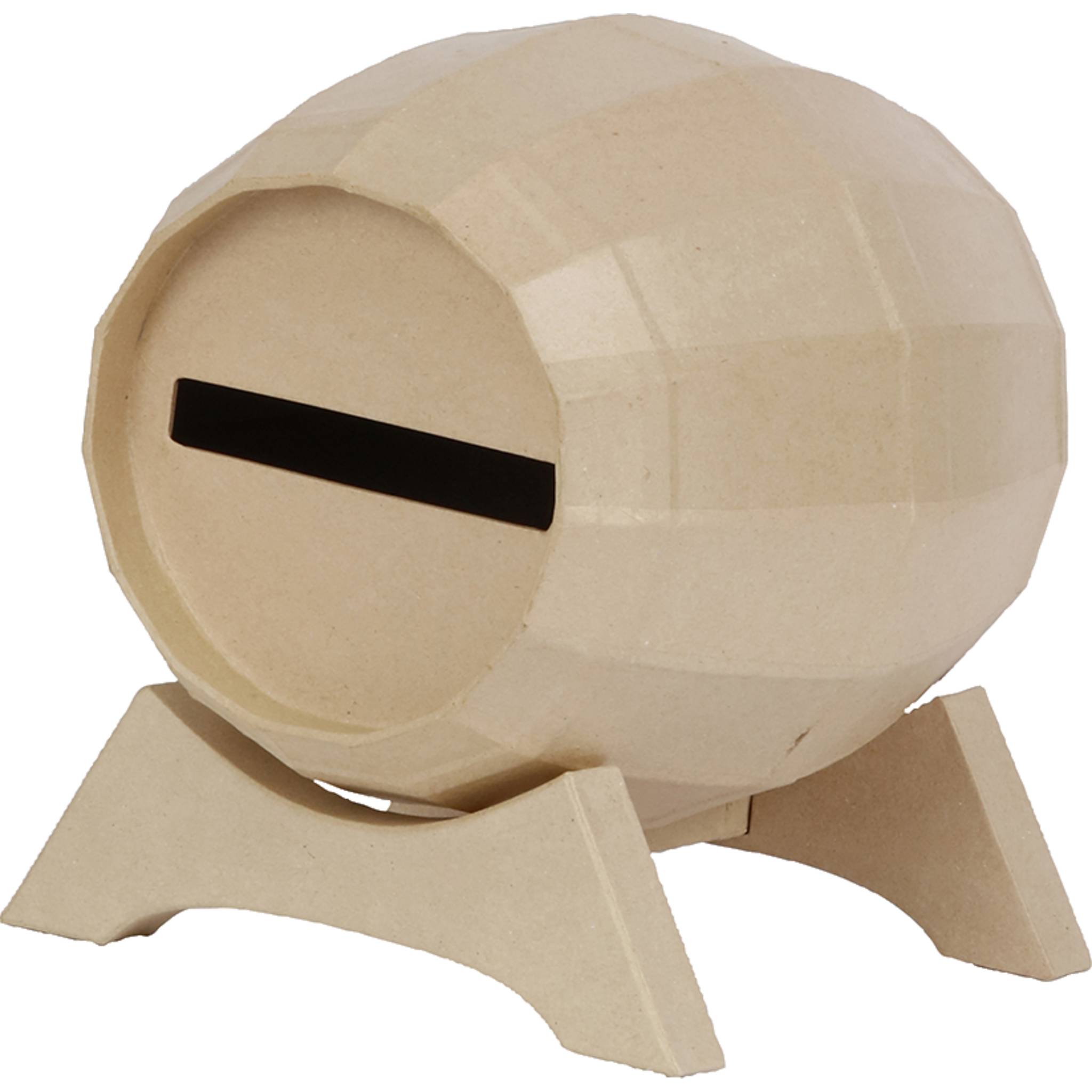 Décopatch Braunes Pappmaché, Urne Fass 25x21x9cm - Kartonbraun EV020C