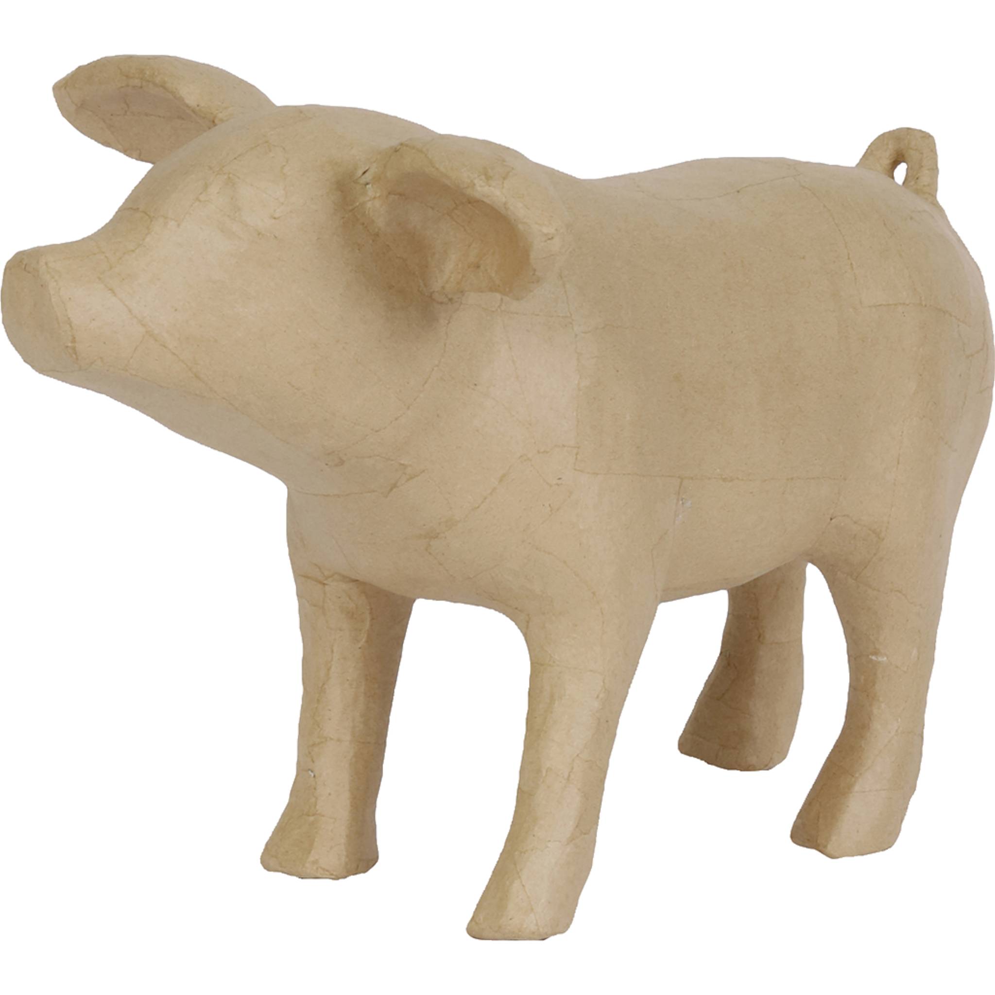 Décopatch Braunes Pappmaché, Ferkel 28cm - Kartonbraun LA013C
