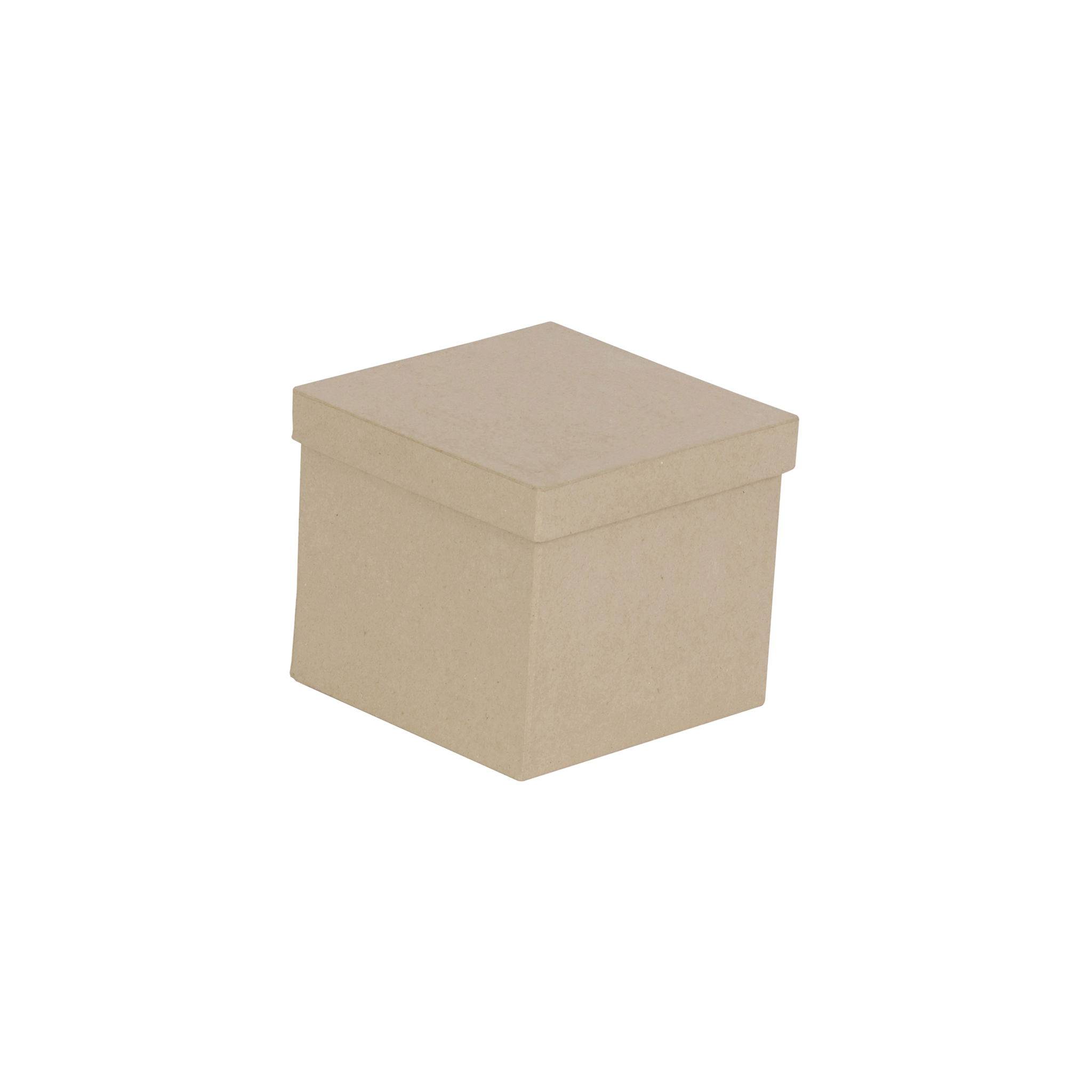 Décopatch Braunes Pappmaché, viereckige Schachtel 16x16x14cm Kartonbraun BT039C