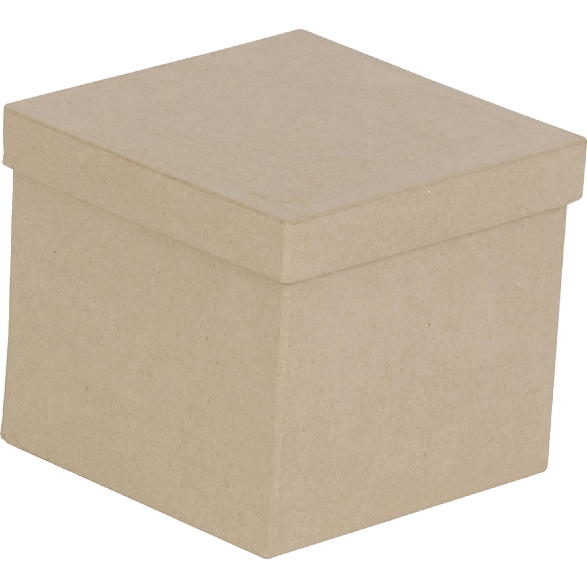 Décopatch Braunes Pappmaché, viereckige Schachtel 16x16x14cm Kartonbraun BT039C