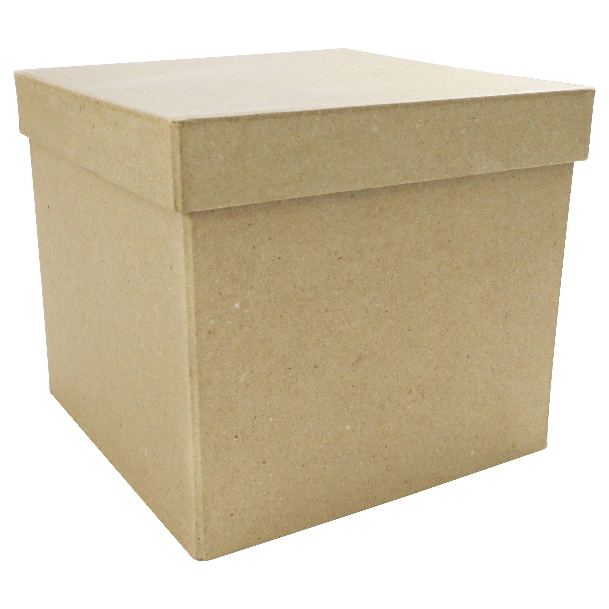 Décopatch Braunes Pappmaché, viereckige Schachtel 16x16x14cm Kartonbraun BT039C