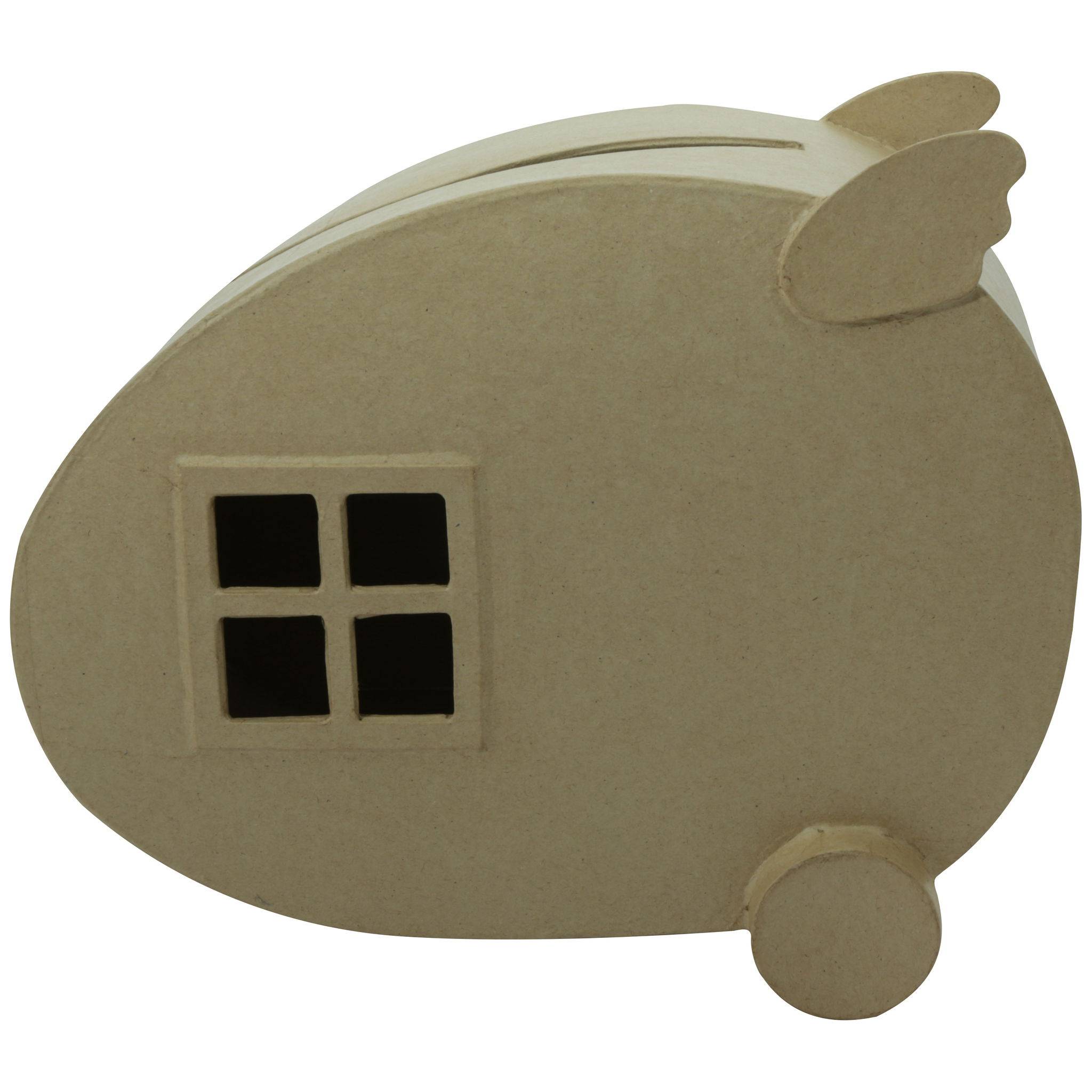 Décopatch Braunes Pappmaché, Urne Wohnwagen 19x28,5x24,5cm - Kartonbraun EV016C